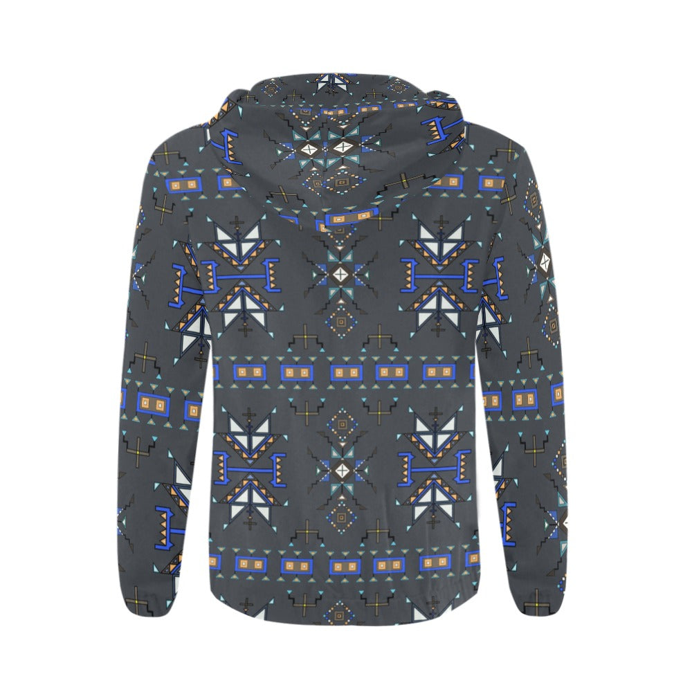 Eagle Strike Gray Men's Zipper Hoodie