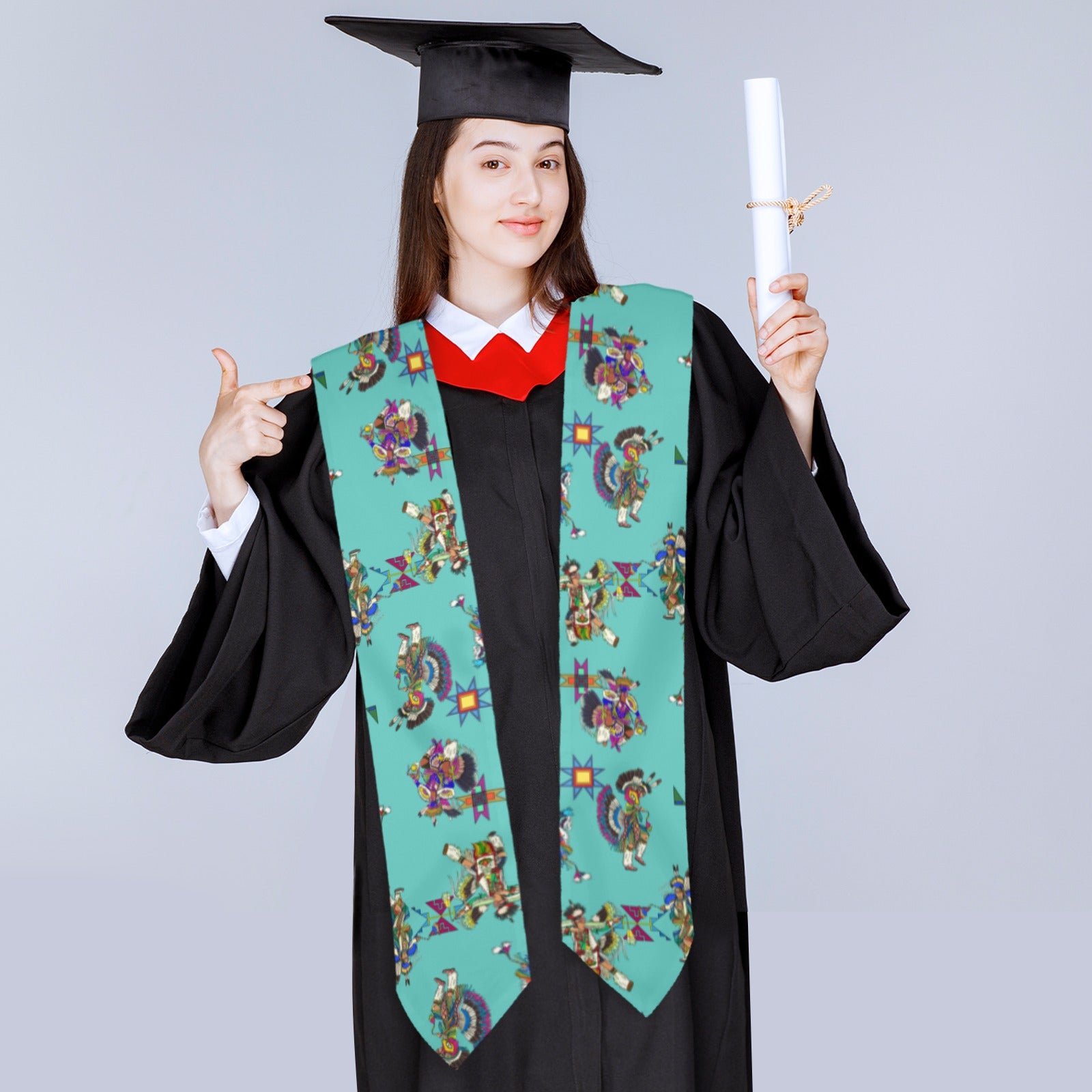 Men's Fancy Dancers Eggshell Blue Graduation Stole