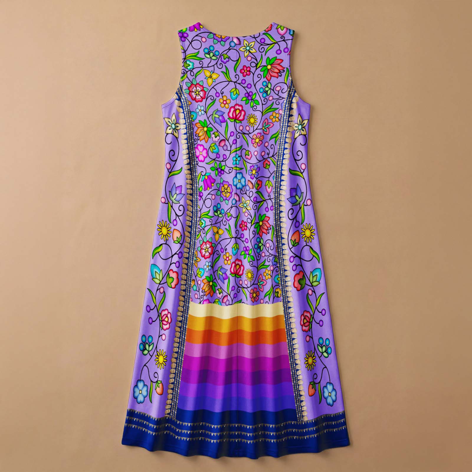 Grandmother's Legacy Purple 1 Women's Sleeveless Long Dress