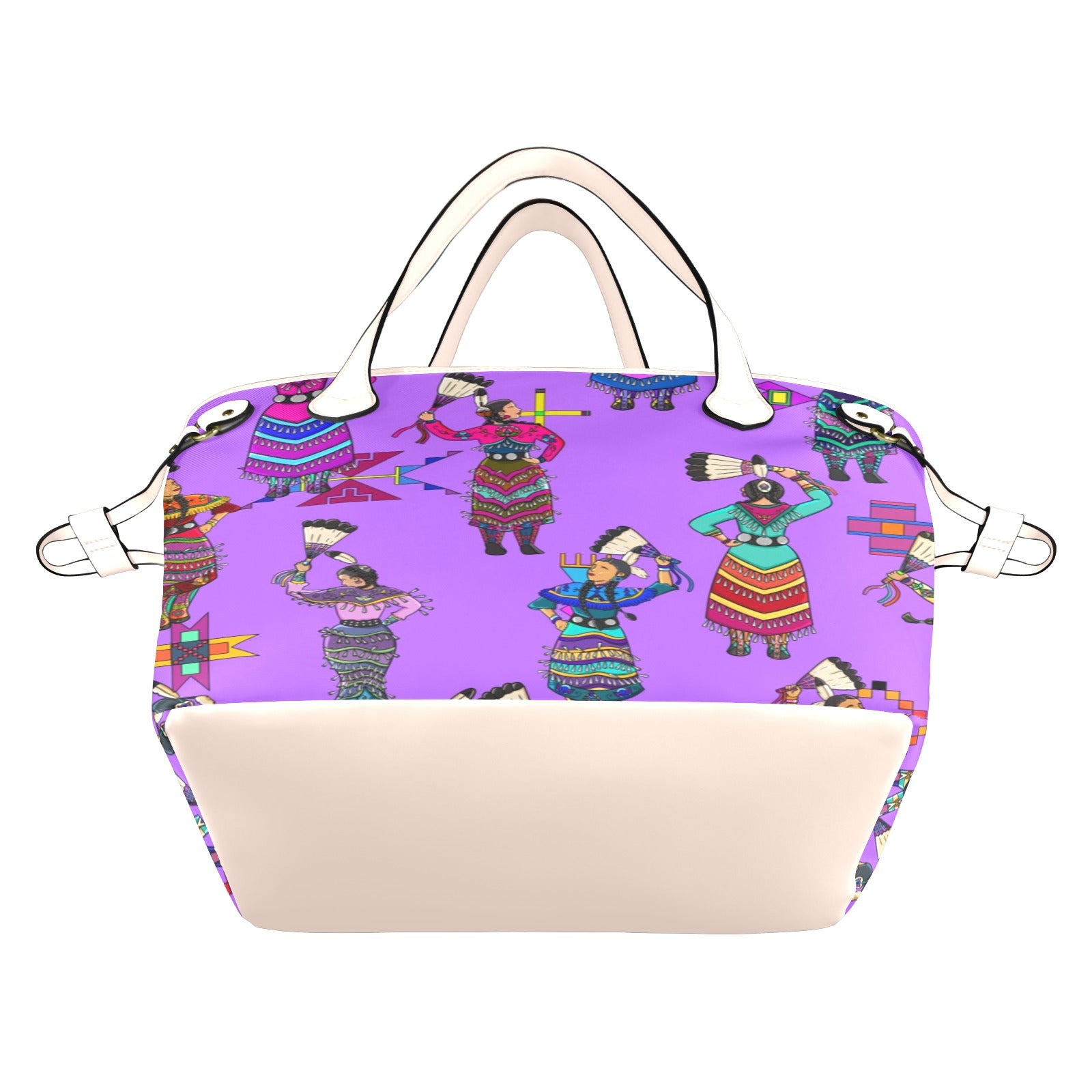 Women's Jingle Dancers Purple Clover Canvas Tote Bag