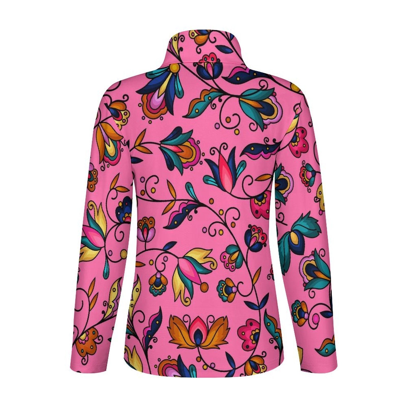 Copper Prairie Petals Pink Long Sleeve Yoga Shirt