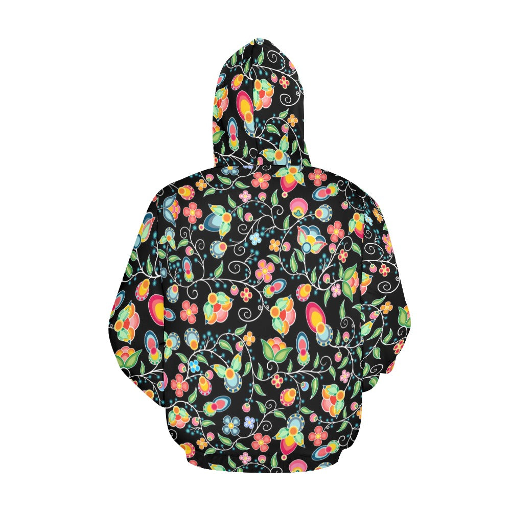 Floral Bounty Black Hoodie for Men (USA Size)