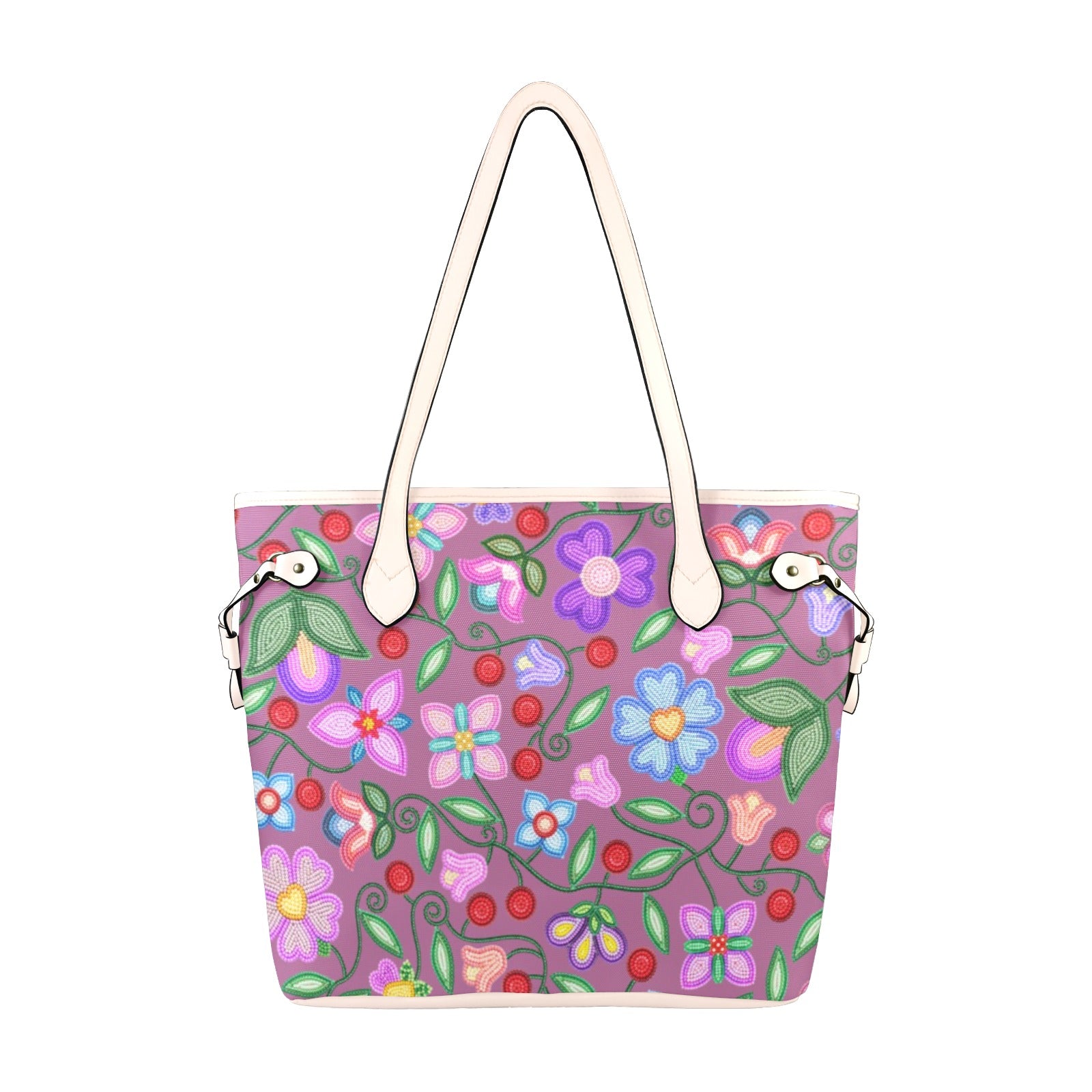Petal Harmony Dusty Rose Clover Canvas Tote Bag