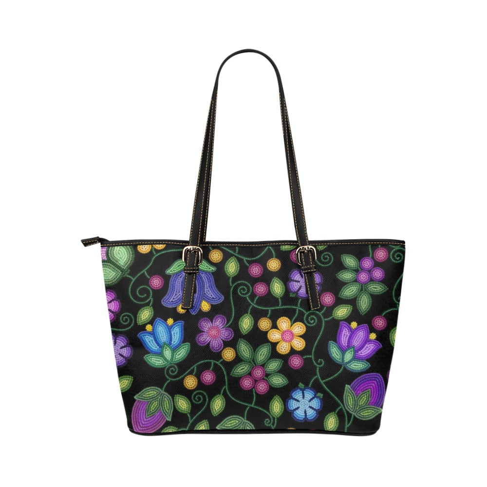 Bloom Uplift Black Leather Tote Bag/Large