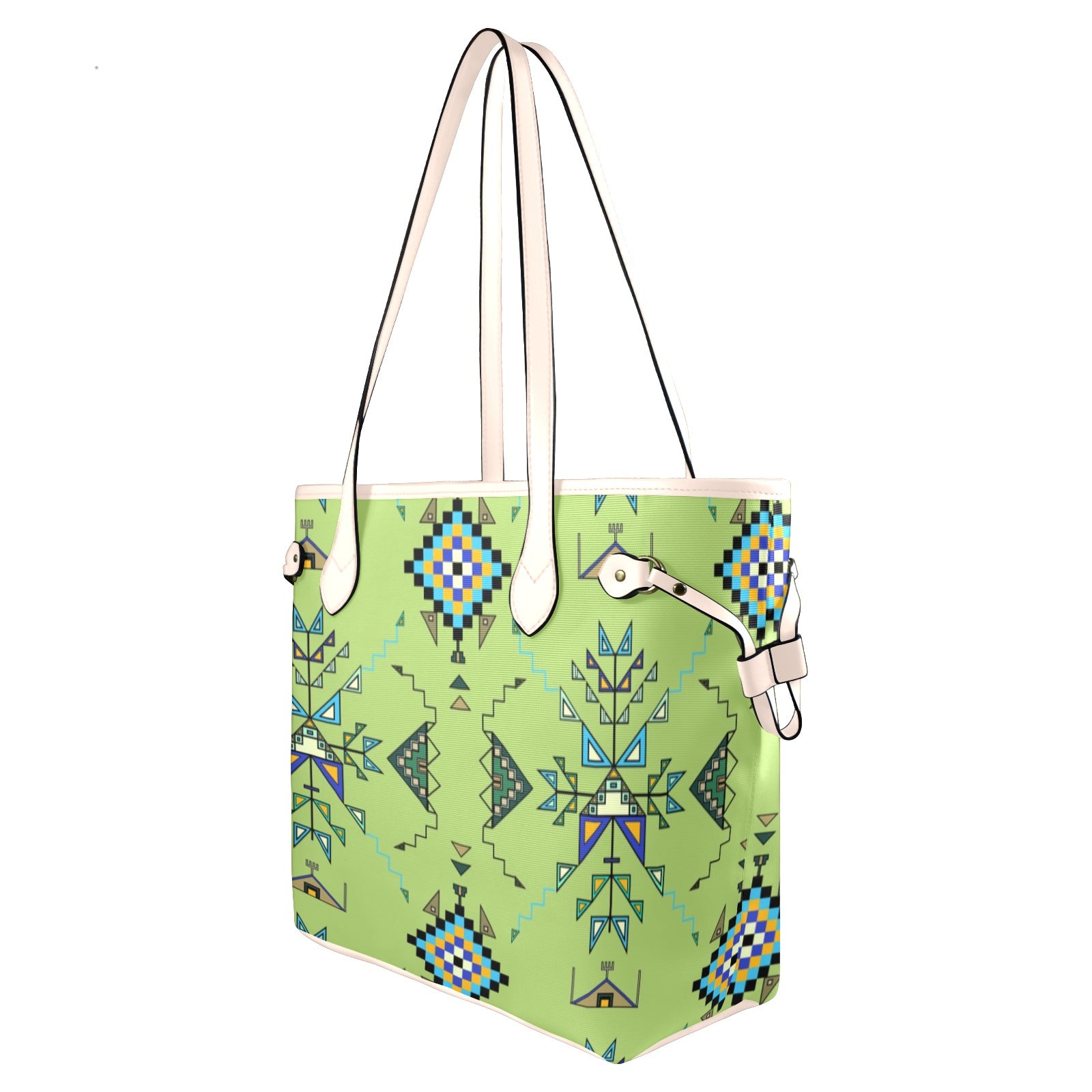 Bear Shield Green Clover Canvas Tote Bag