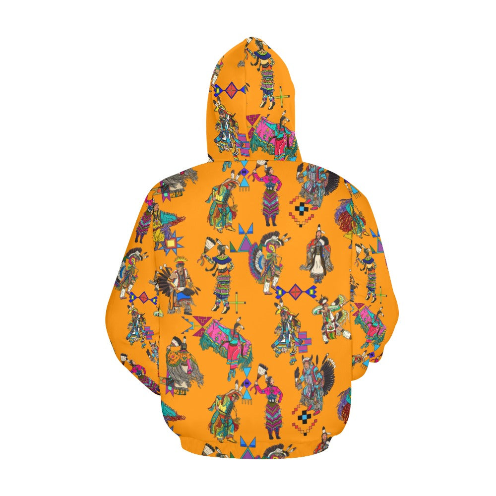 Grand Entry Dancers Orange Hoodie for Women (USA Size)