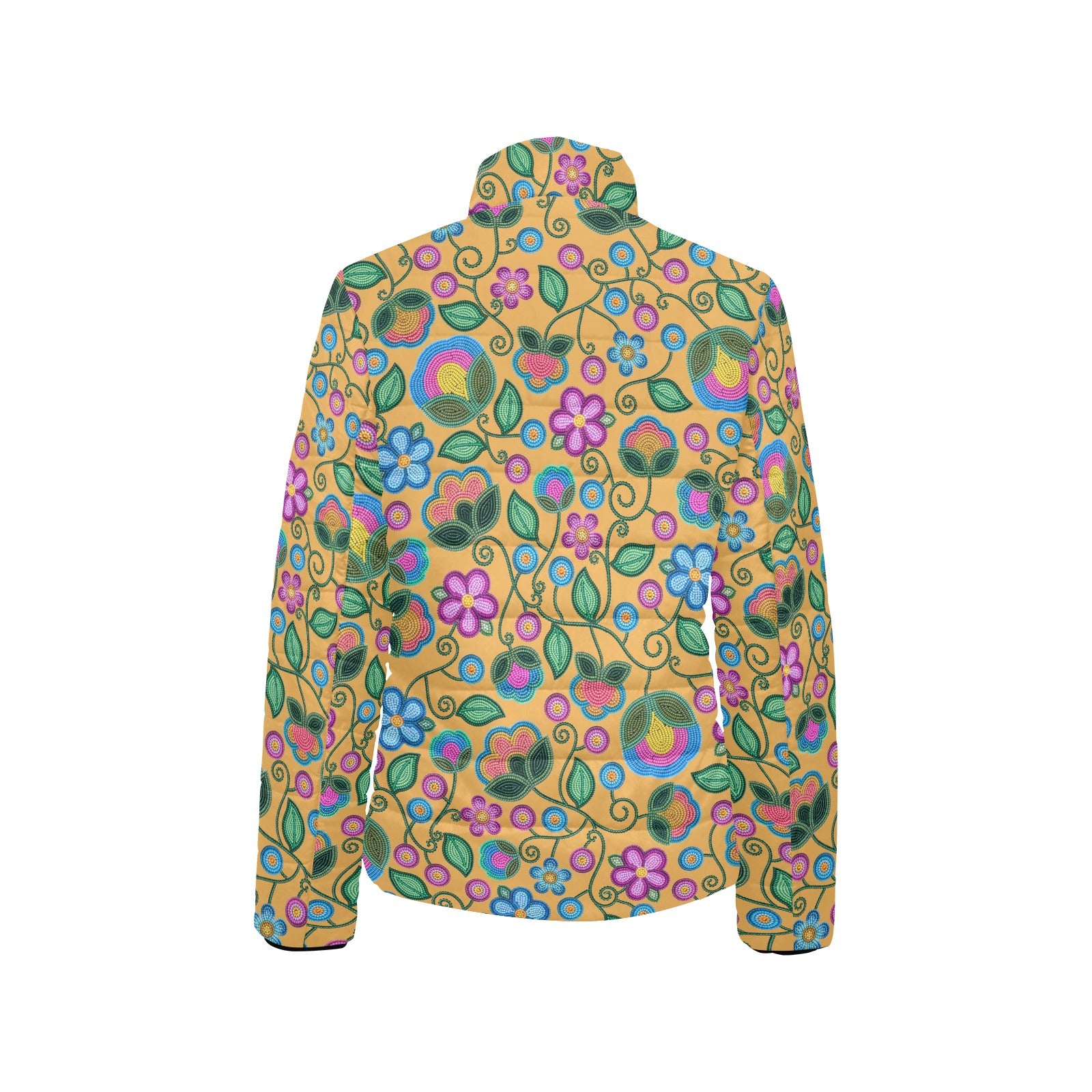 Turquoise Sunbeam Yellow Women's Stand Collar Padded Jacket
