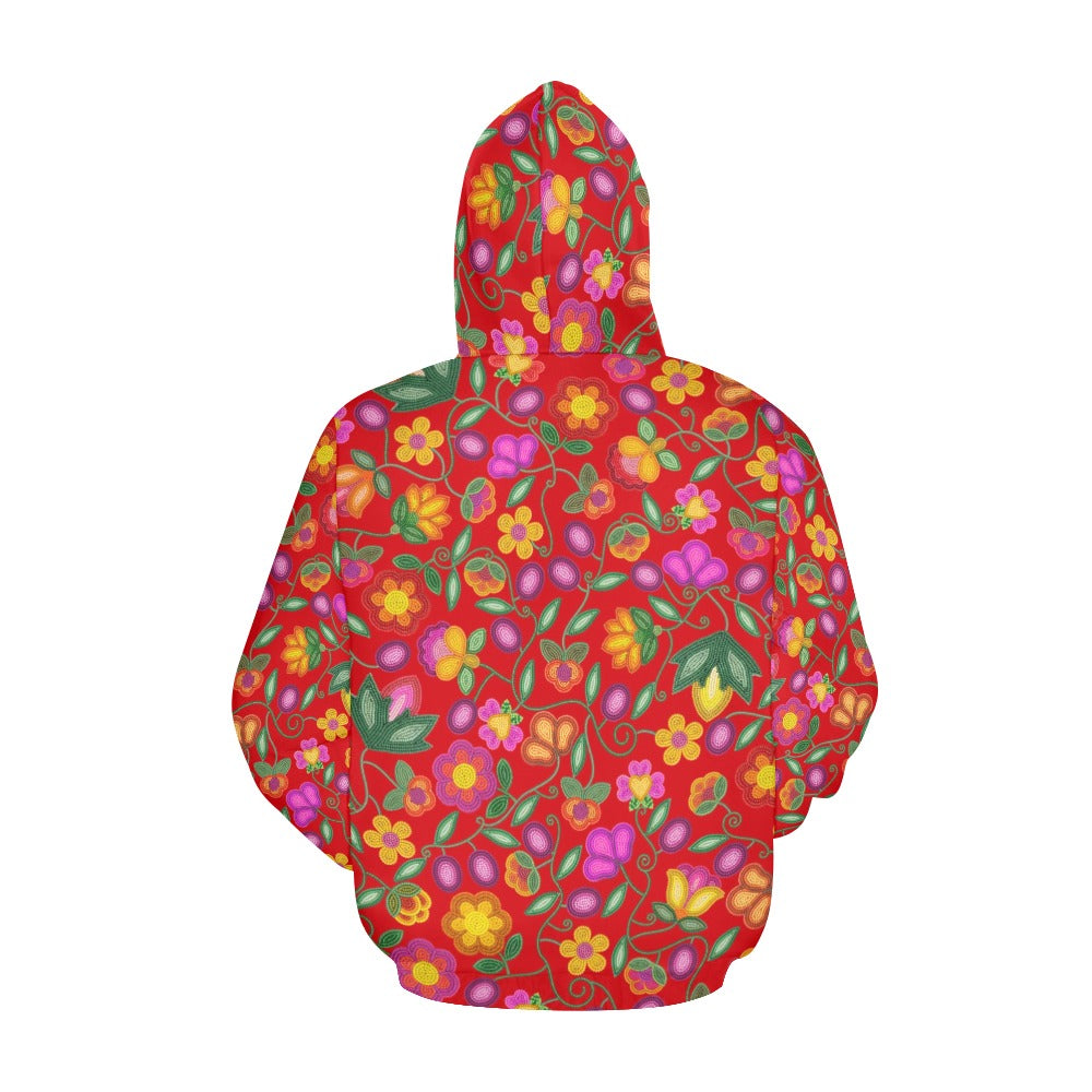 Boreal Bounty Red All Over Print Hoodie for Women (USA Size)