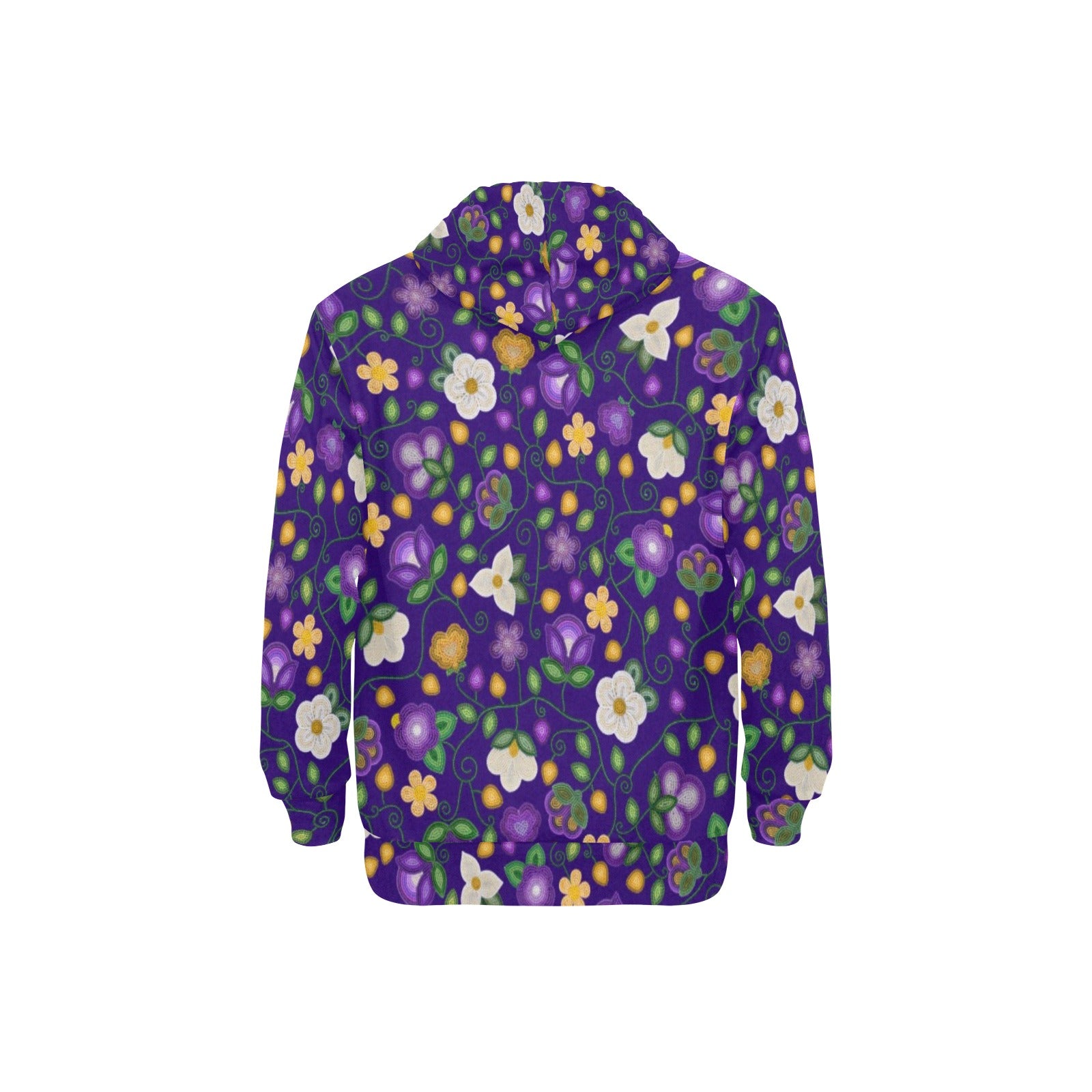 Midnight Moss Bloom Aubergine Men's Long Sleeve Fleece Hoodie