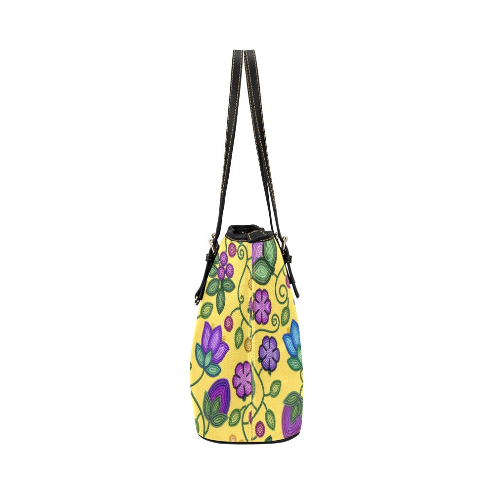 Bloom Uplift Yellow Leather Tote Bag/Large