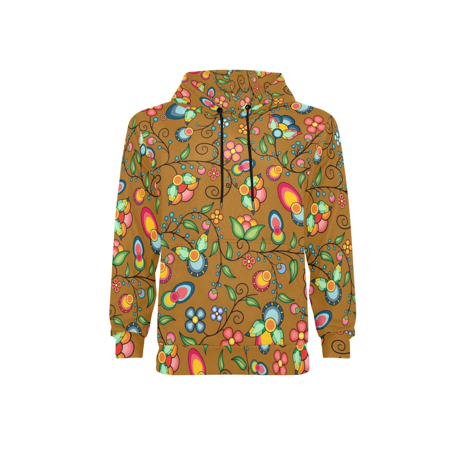 Floral Bounty Fall Leaves Men's Long Sleeve Fleece Hoodie