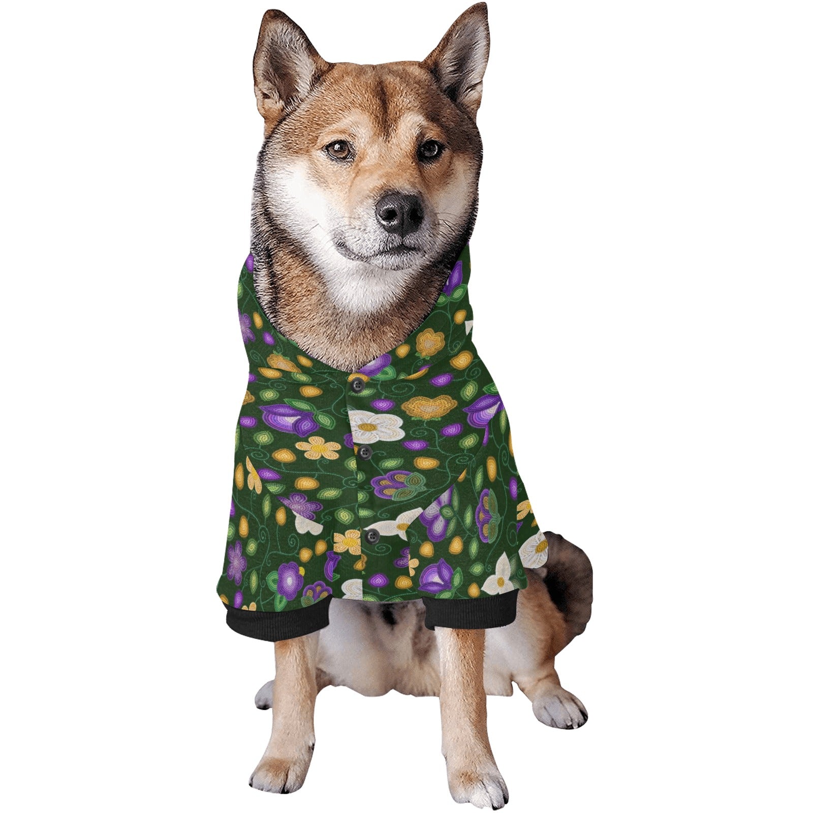 Midnight Moss Bloom Forest Pet Dog Hoodie