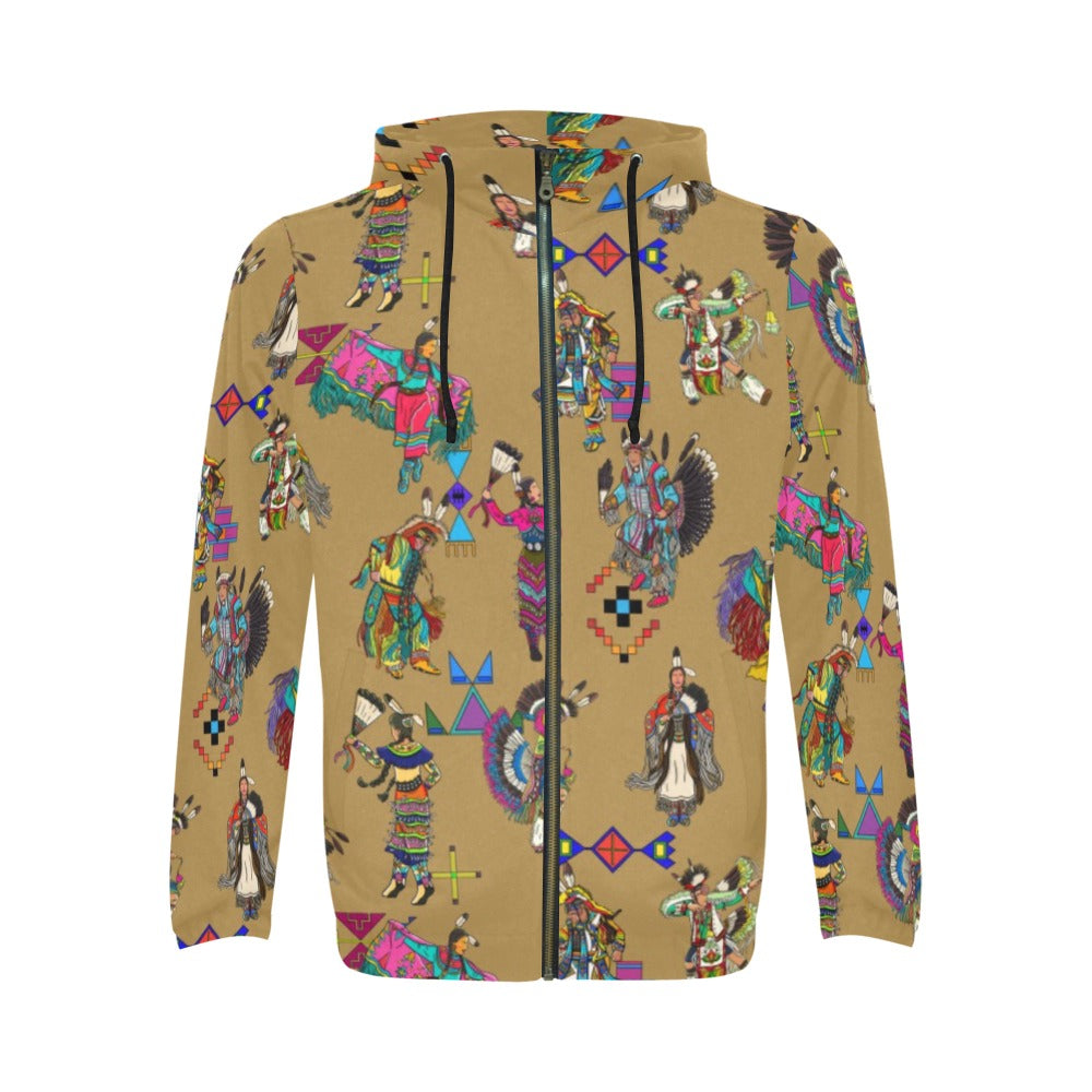 Grand Entry Dancers Earth Men's Zipper Hoodie