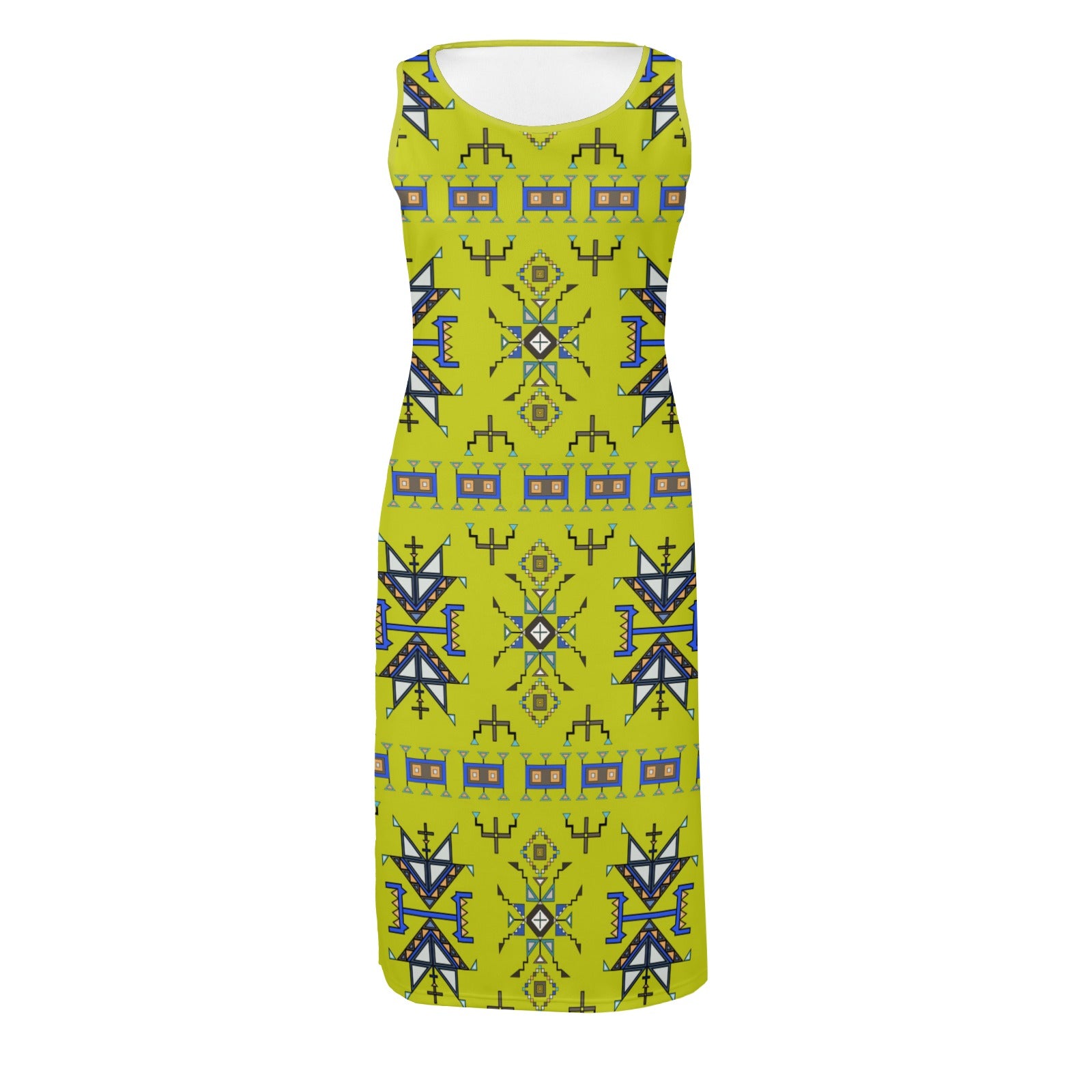 Eagle Strike Lime Phaedra Sleeveless Open Fork Long Dress