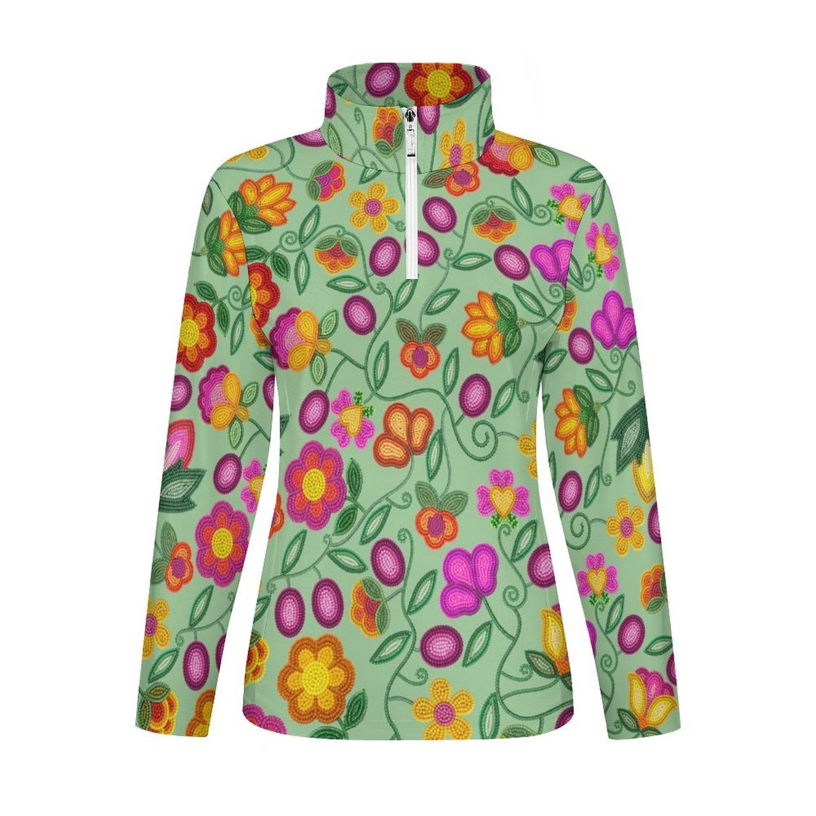 Boreal Bounty Green Long Sleeve Yoga Shirt