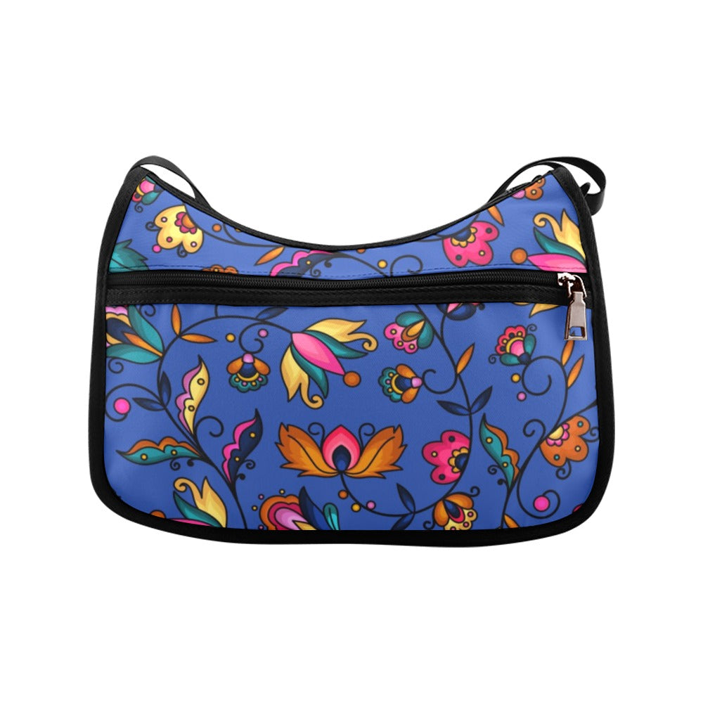Copper Prairie Petals Blue Crossbody Bag