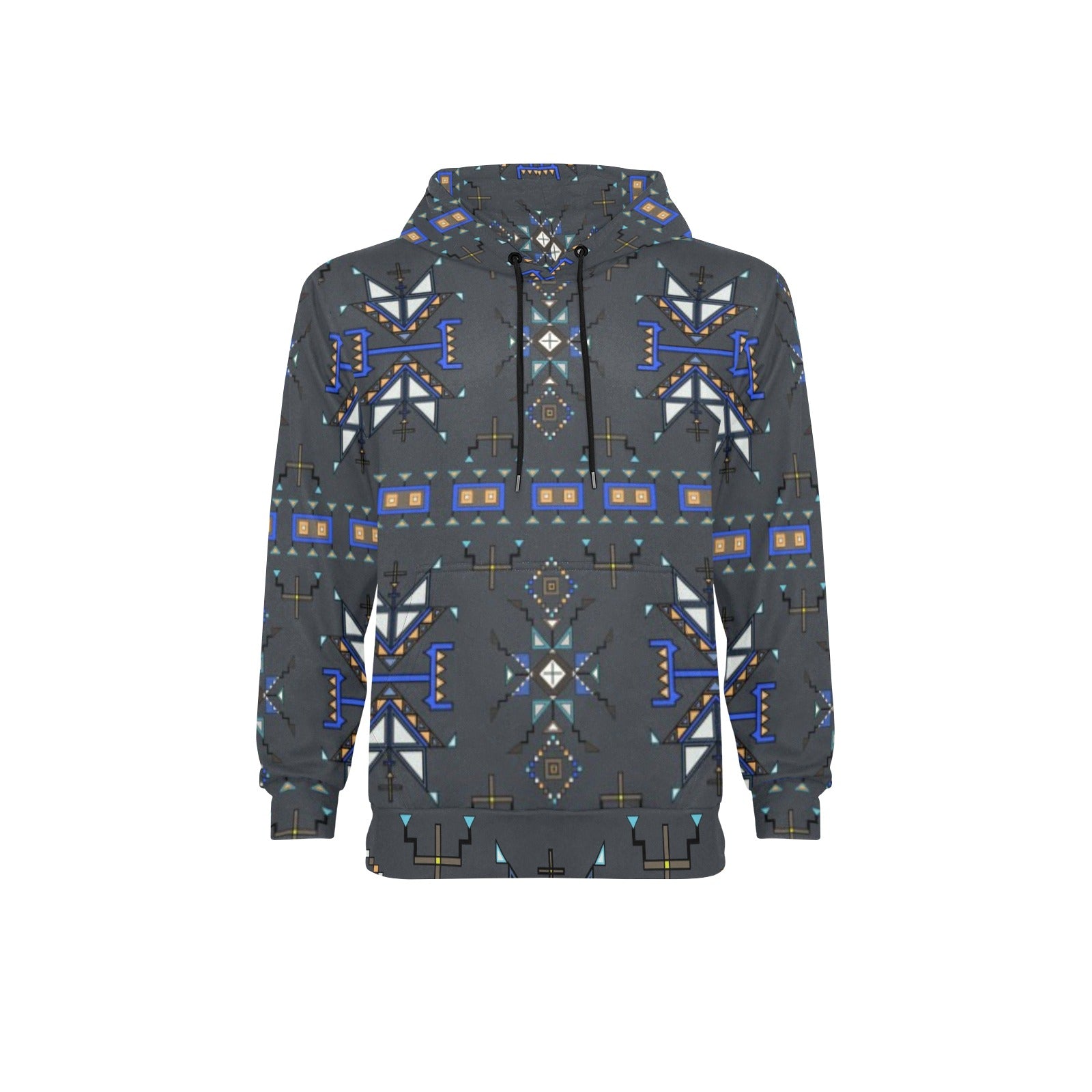 Eagle Strike Gray Men's Long Sleeve Fleece Hoodie