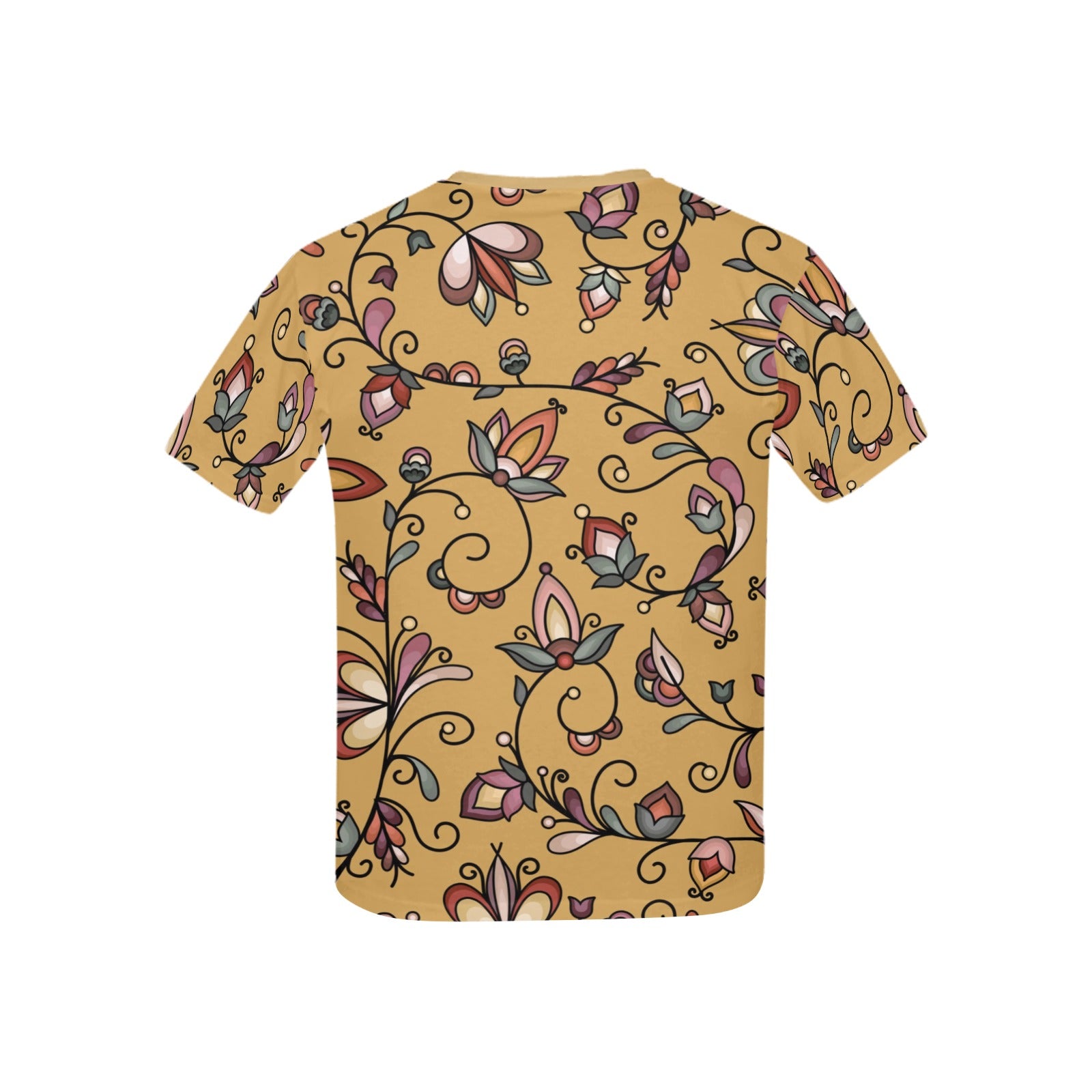 Burnt Sky Petals Gold Kids' T-shirt (USA Size)