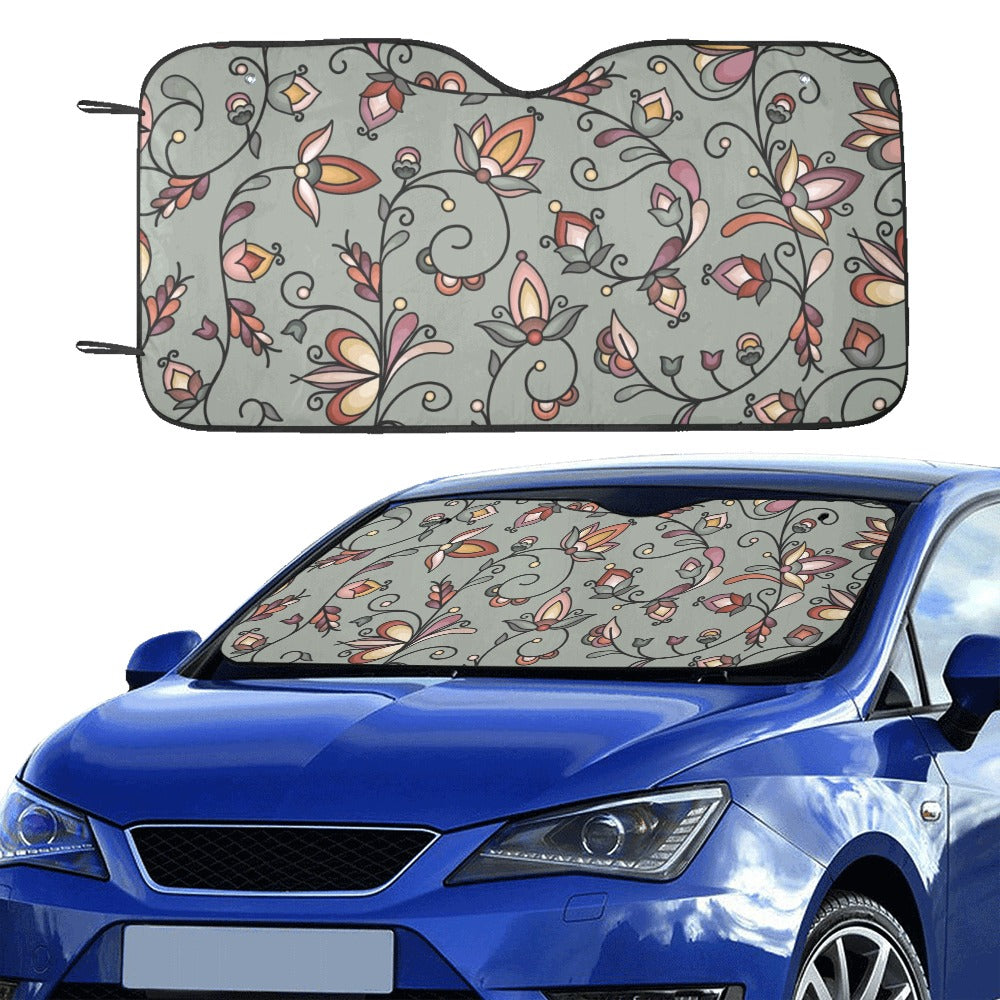Burnt Sky Petals Green Car Sun Shade 55"x30"