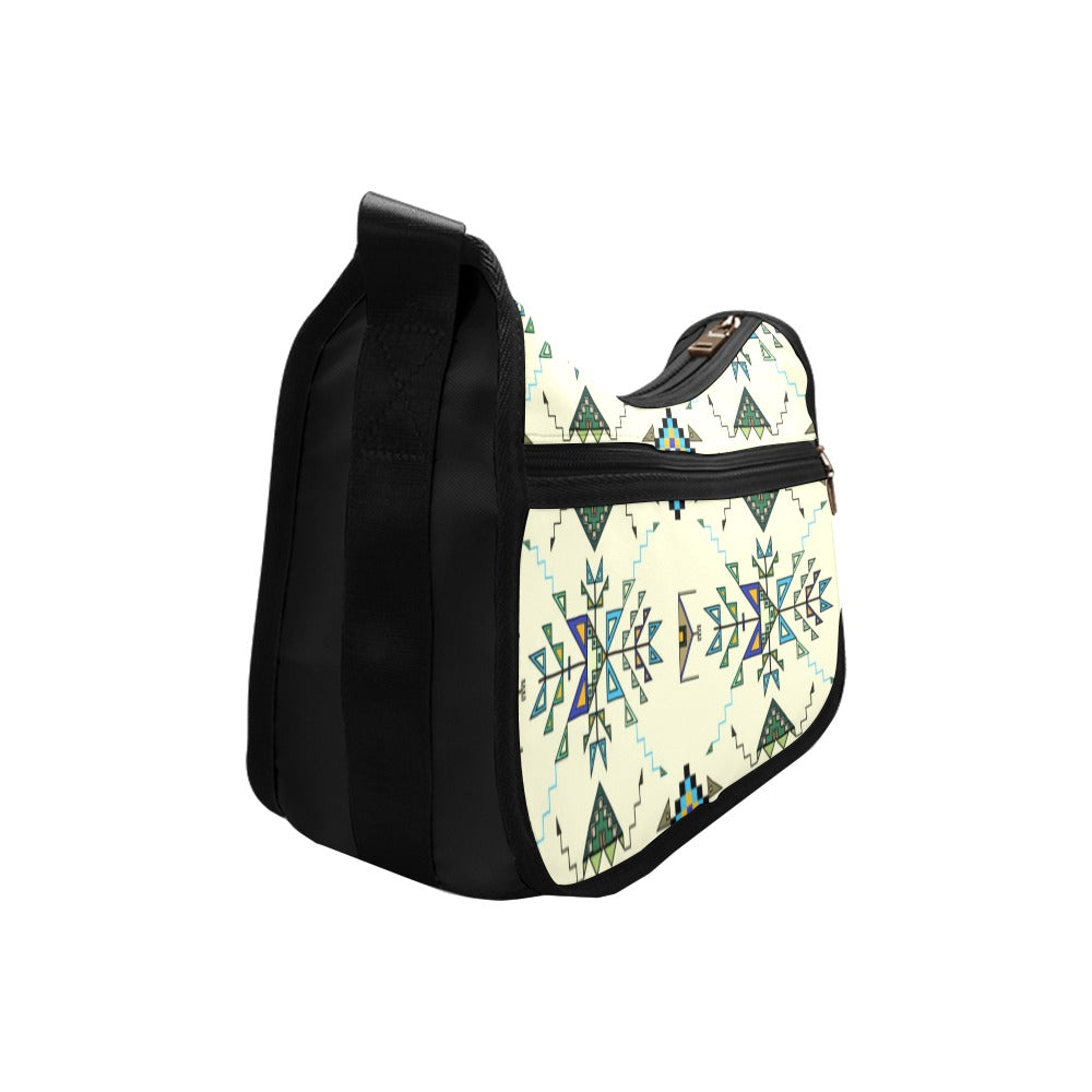 Bear Shield Fabric Cream Crossbody Bag