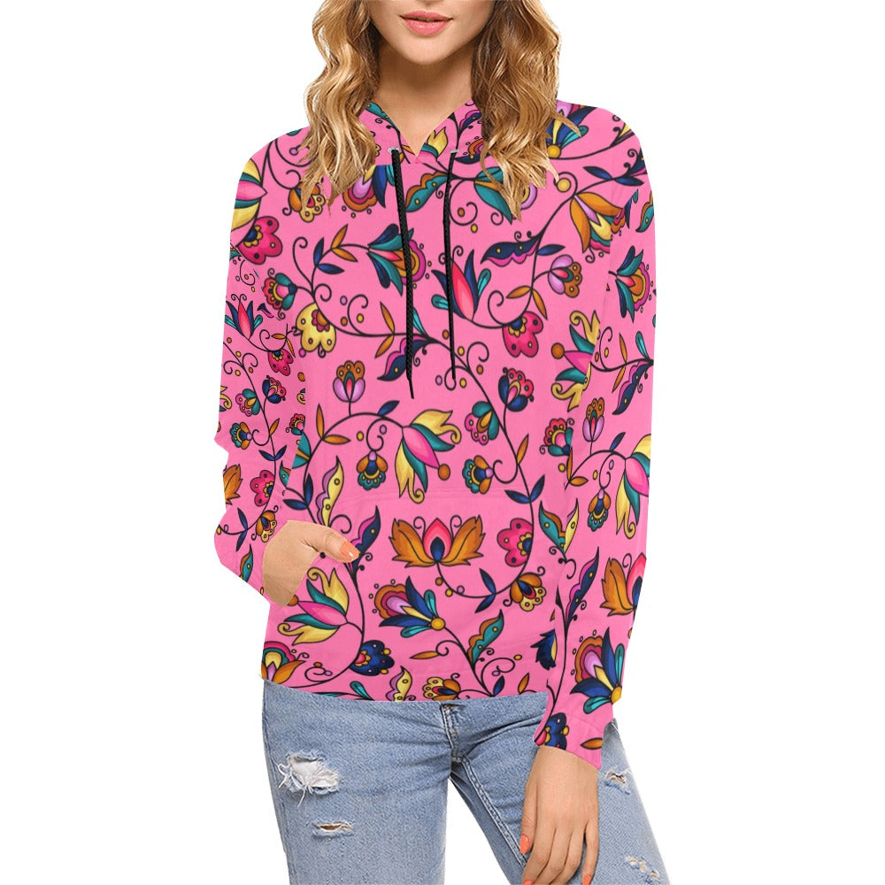 Copper Prairie Petals Pink Hoodie for Women (USA Size)