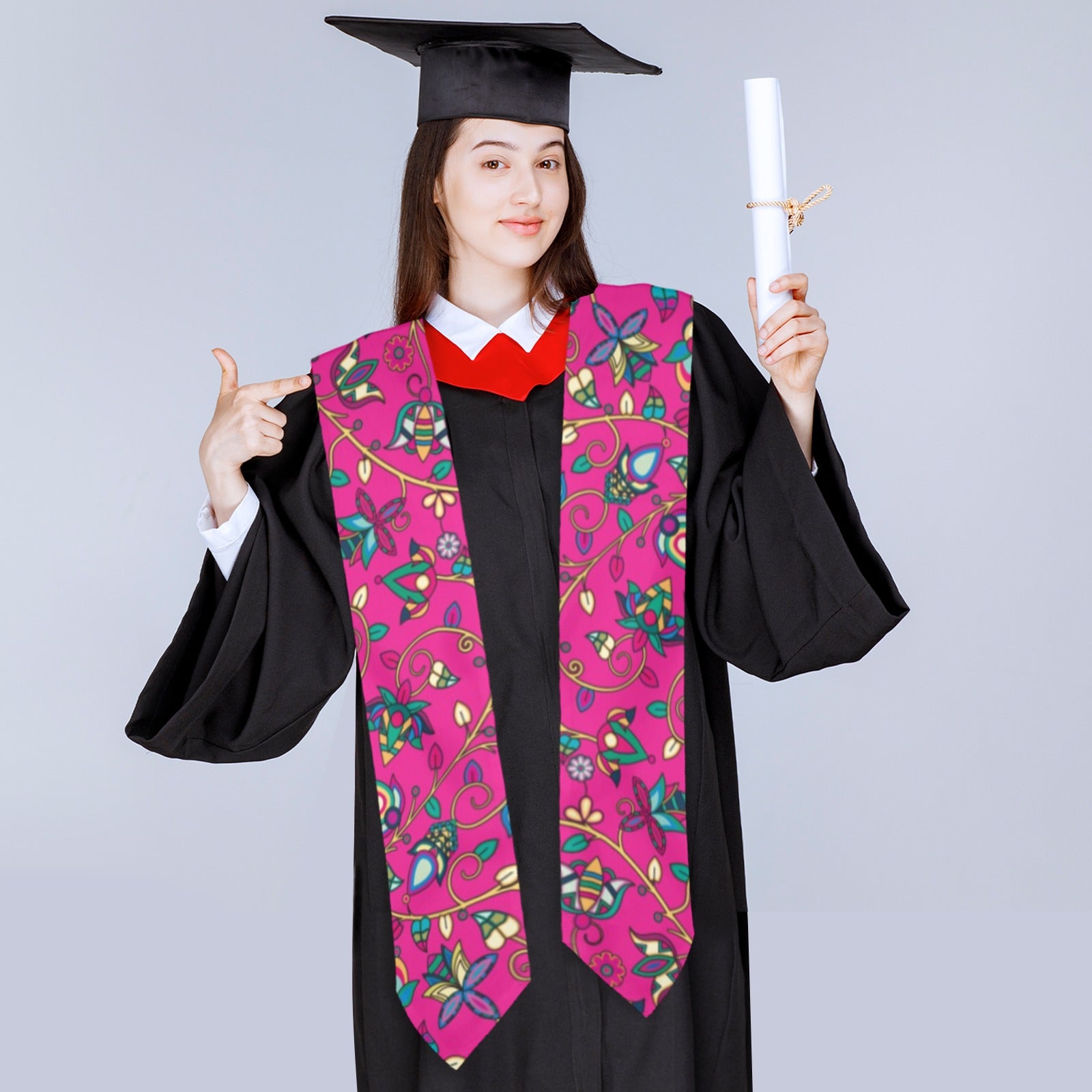 Thorny Path Pink Graduation Stole