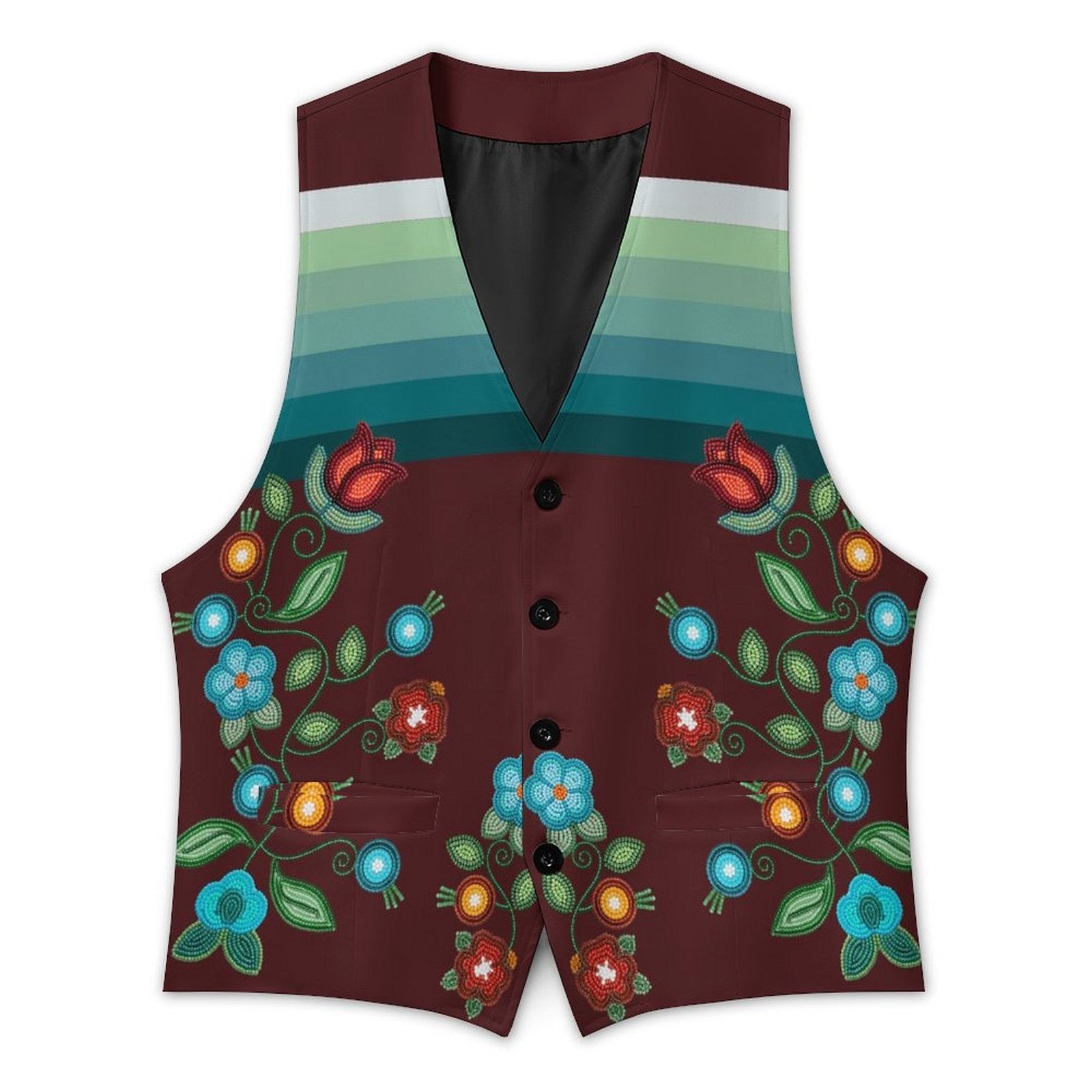 Prairie Fire Petals 1 Men's Sleeveless Suit Vest