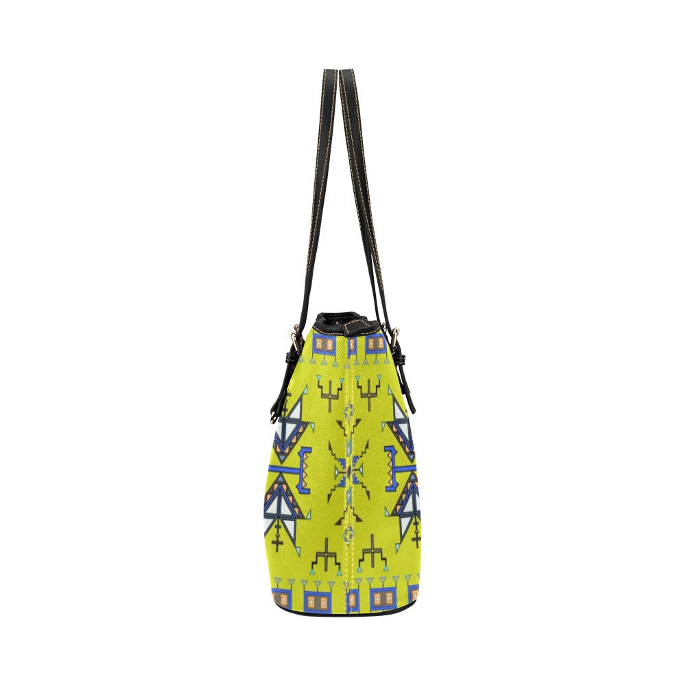 Eagle Strike Lime Leather Tote Bag/Large