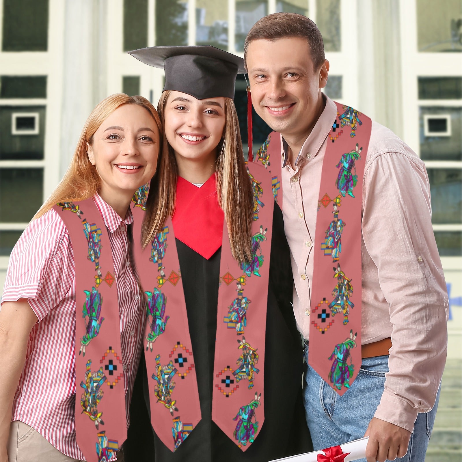 Men's Grass Dancers Terra Cotta Graduation Stole