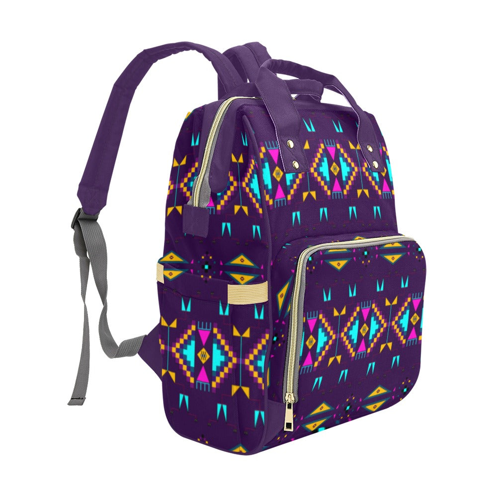 Rite of Passage Dark Purple Multi-Function Diaper Backpack/Diaper Bag