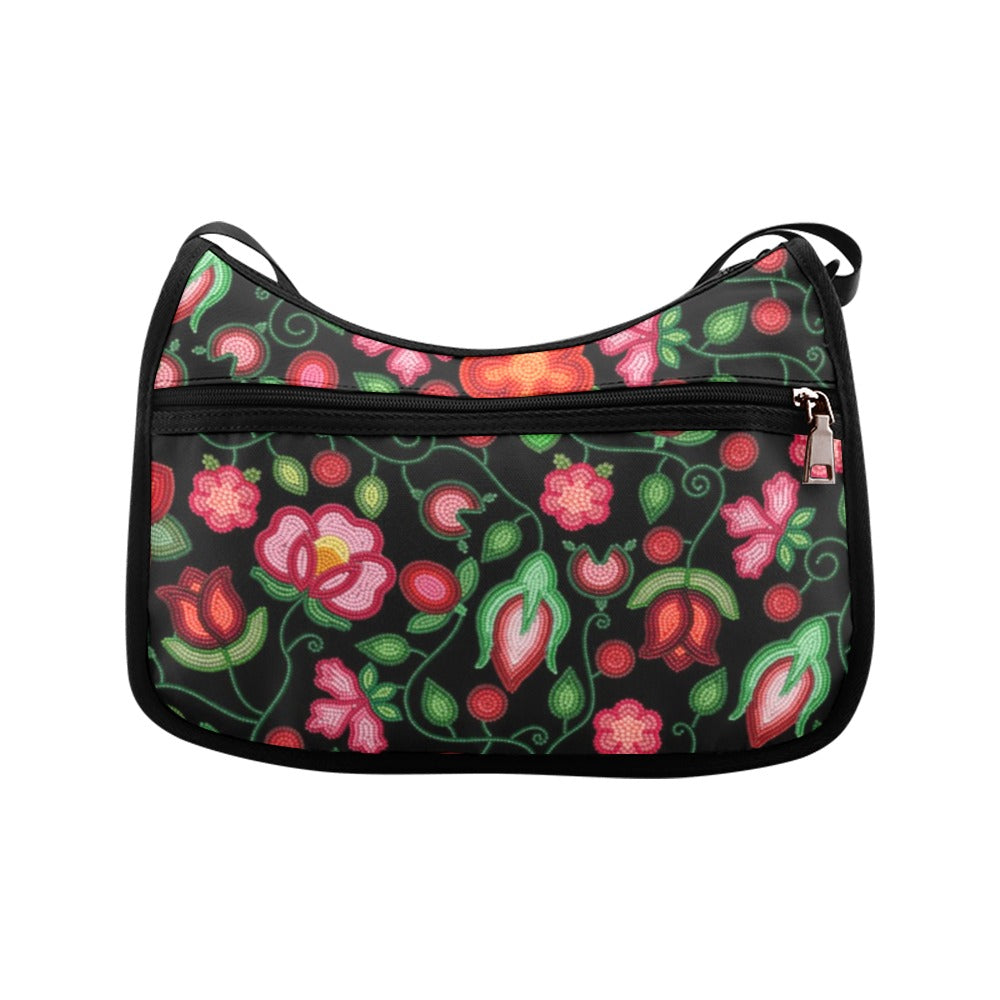 Rose Reverie Black Crossbody Bag