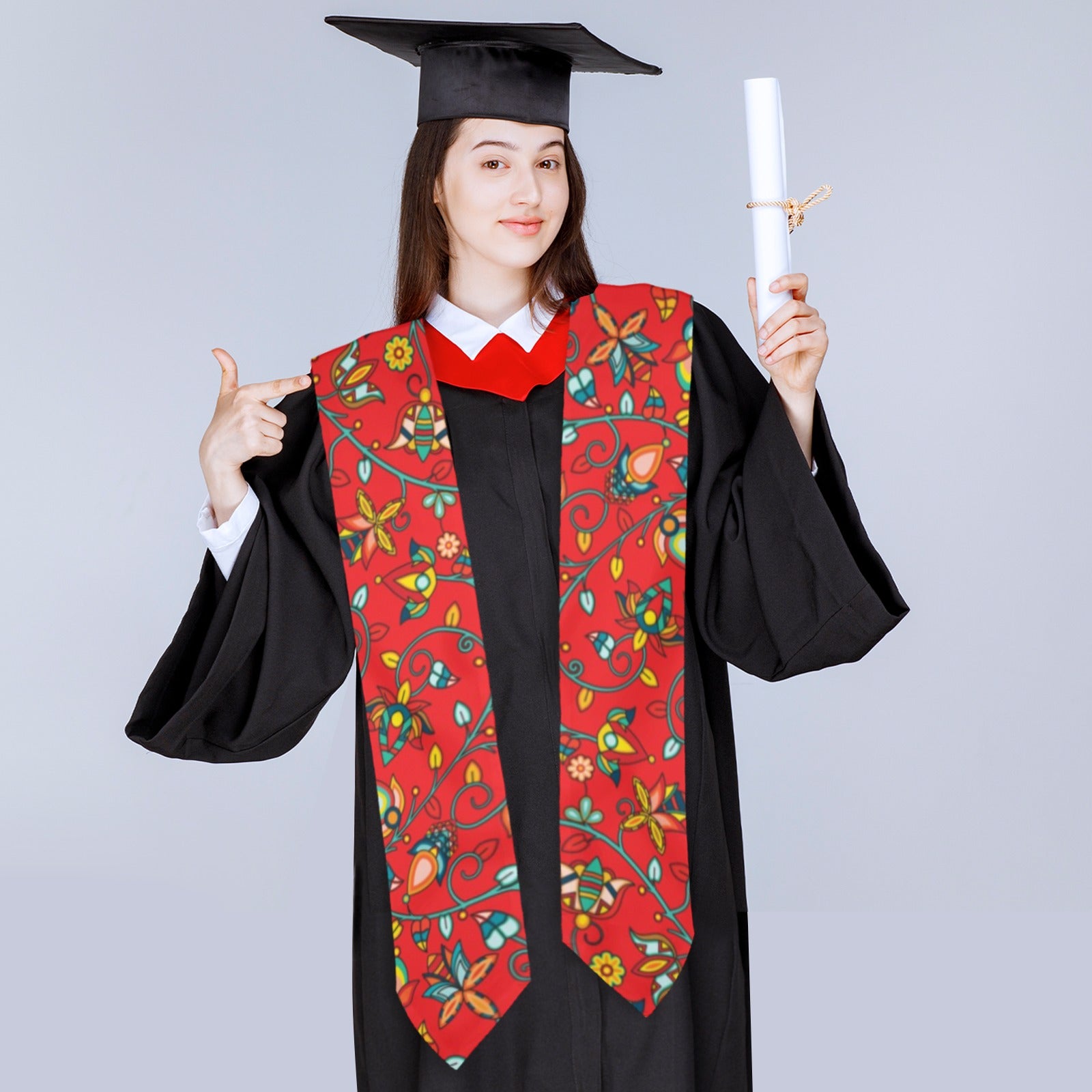 Thorny Path Red Graduation Stole
