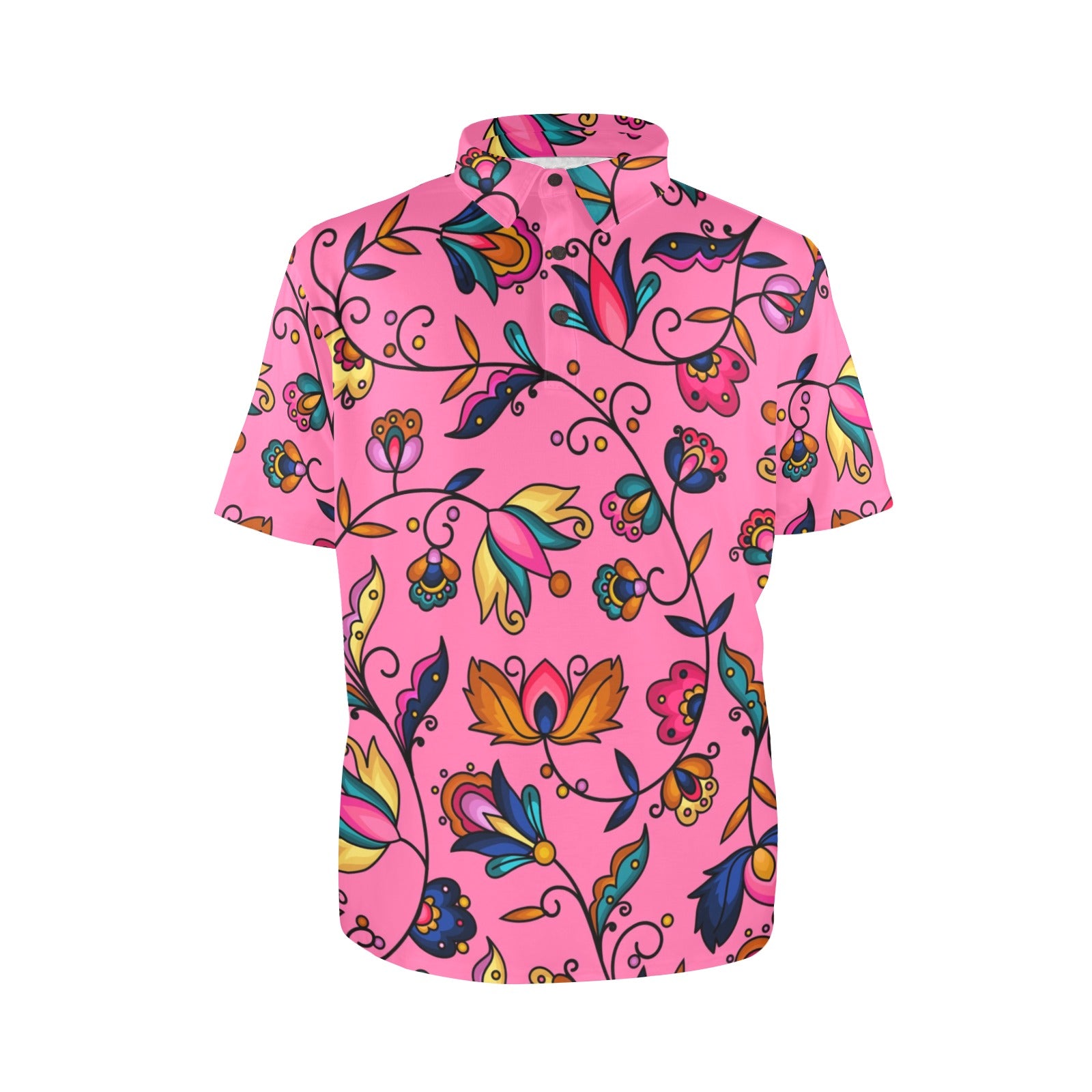Copper Prairie Petals Pink Polo Shirt