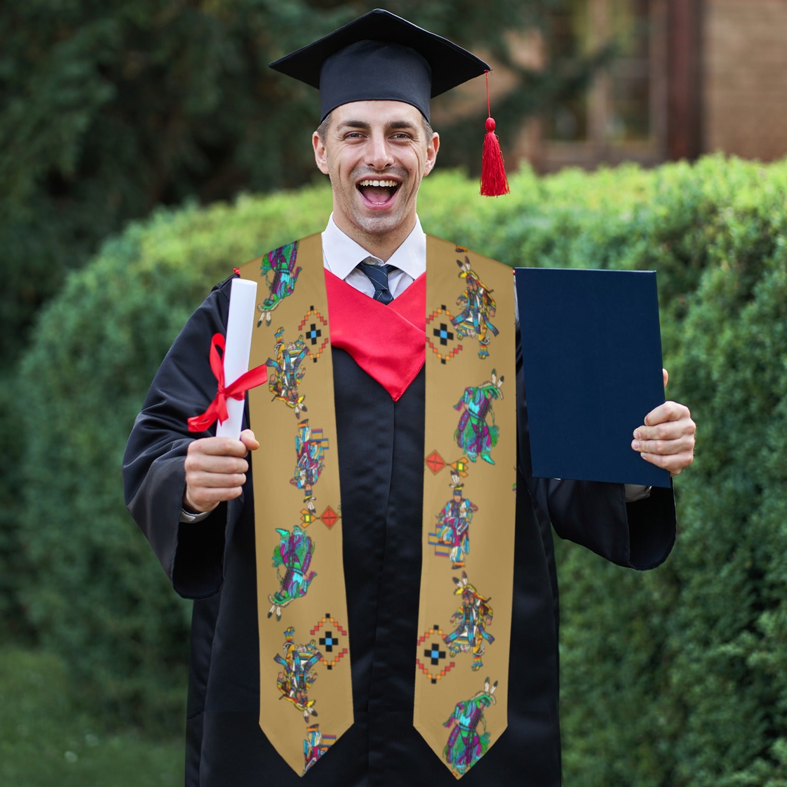 Men's Grass Dancers Earth Graduation Stole