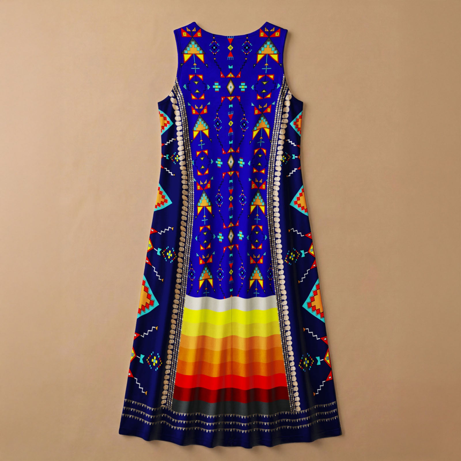 Sentinel of the Plains Navy 1 Women's Sleeveless Long Dress