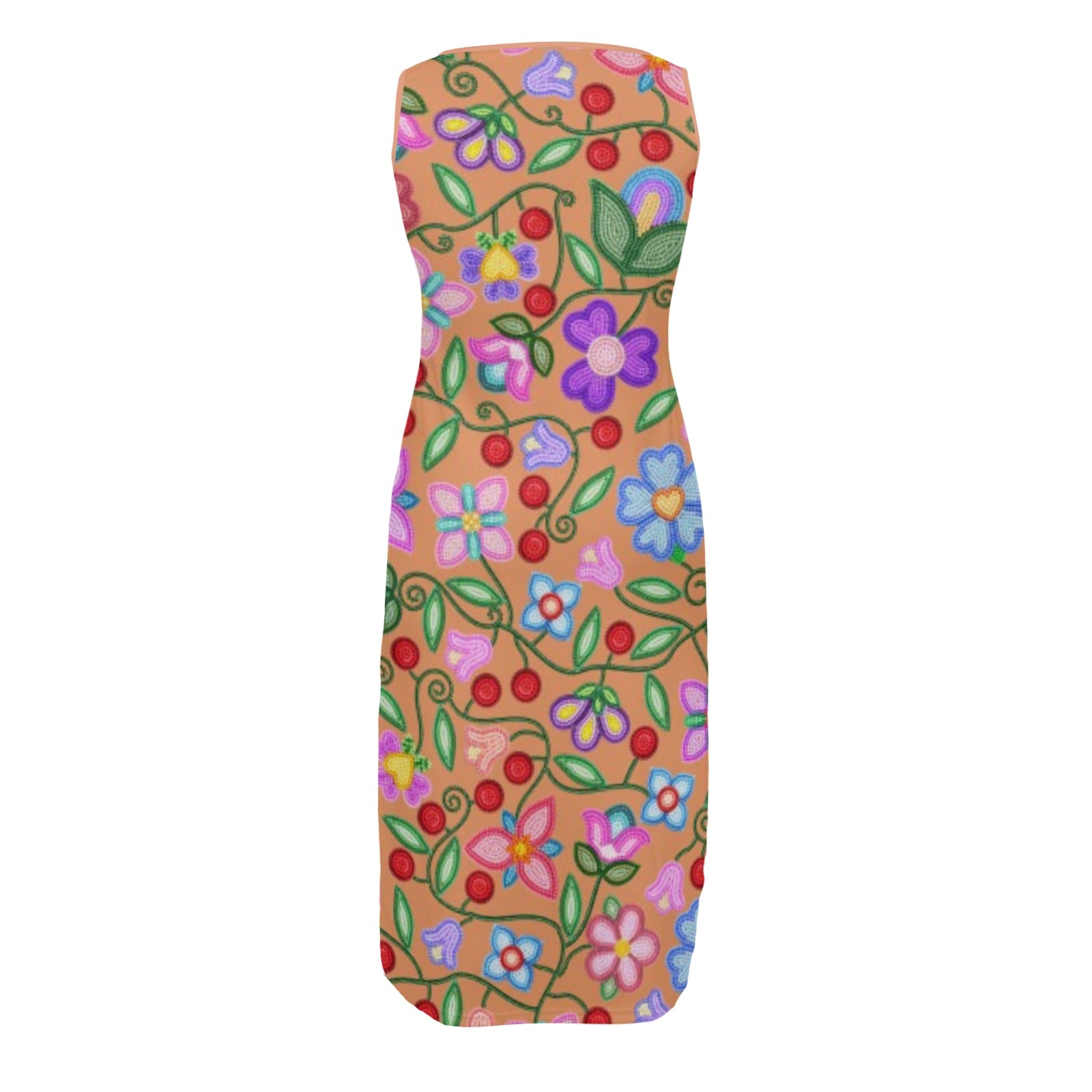 Petal Harmony Terracotta Phaedra Sleeveless Open Fork Long Dress