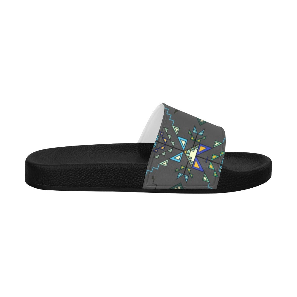 Bear Shield Dark Gray Women's Slide Sandals
