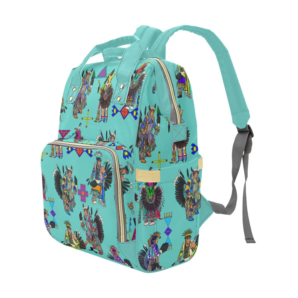 Men's Tradish Dancers Eggshell Blue Multi-Function Diaper Backpack/Diaper Bag