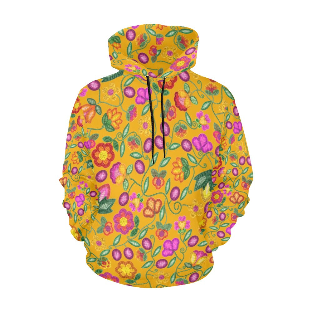 Boreal Bounty Yellow All Over Print Hoodie for Women (USA Size)