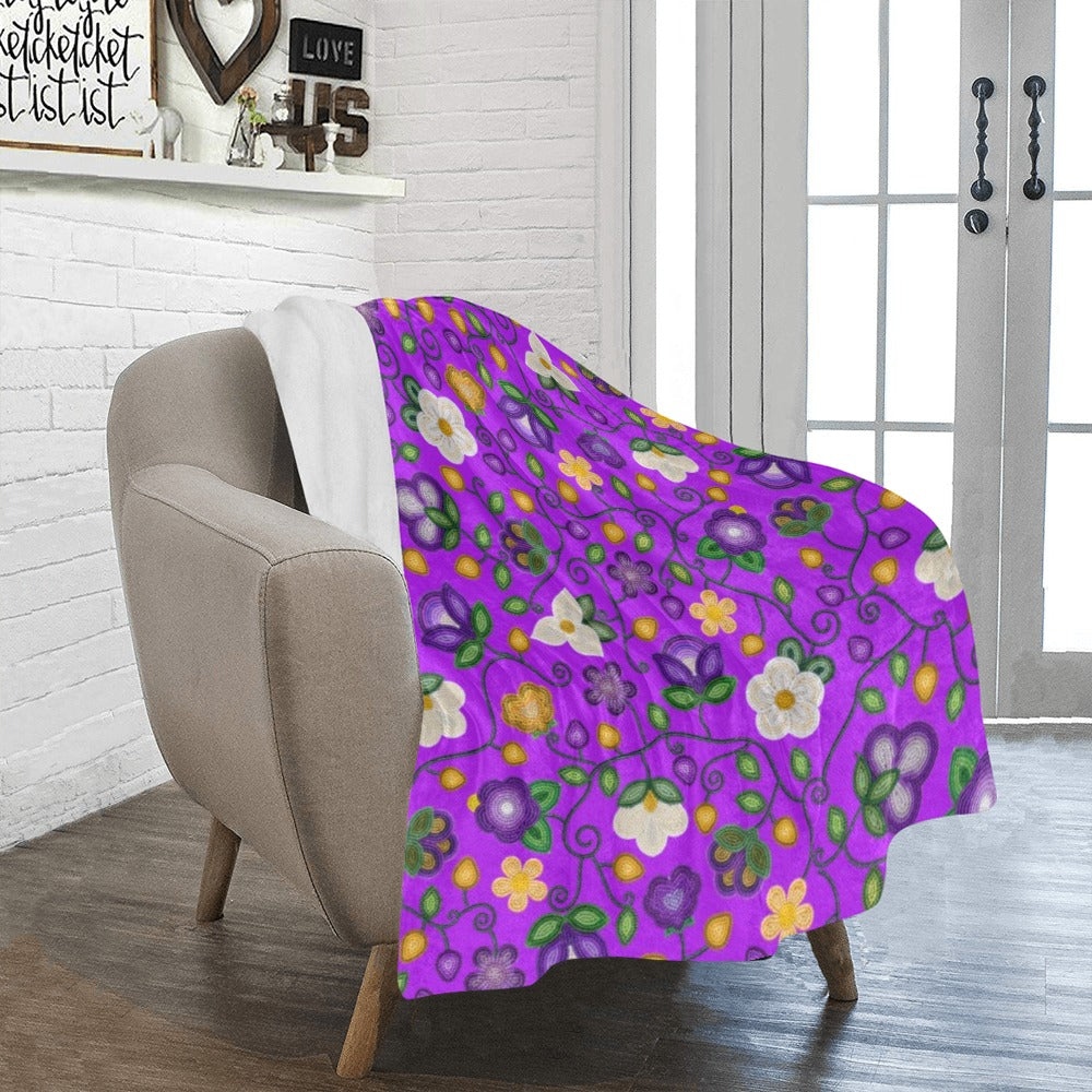 Midnight Moss Bloom Purple Ultra-Soft Micro Fleece Blanket 40"x50"
