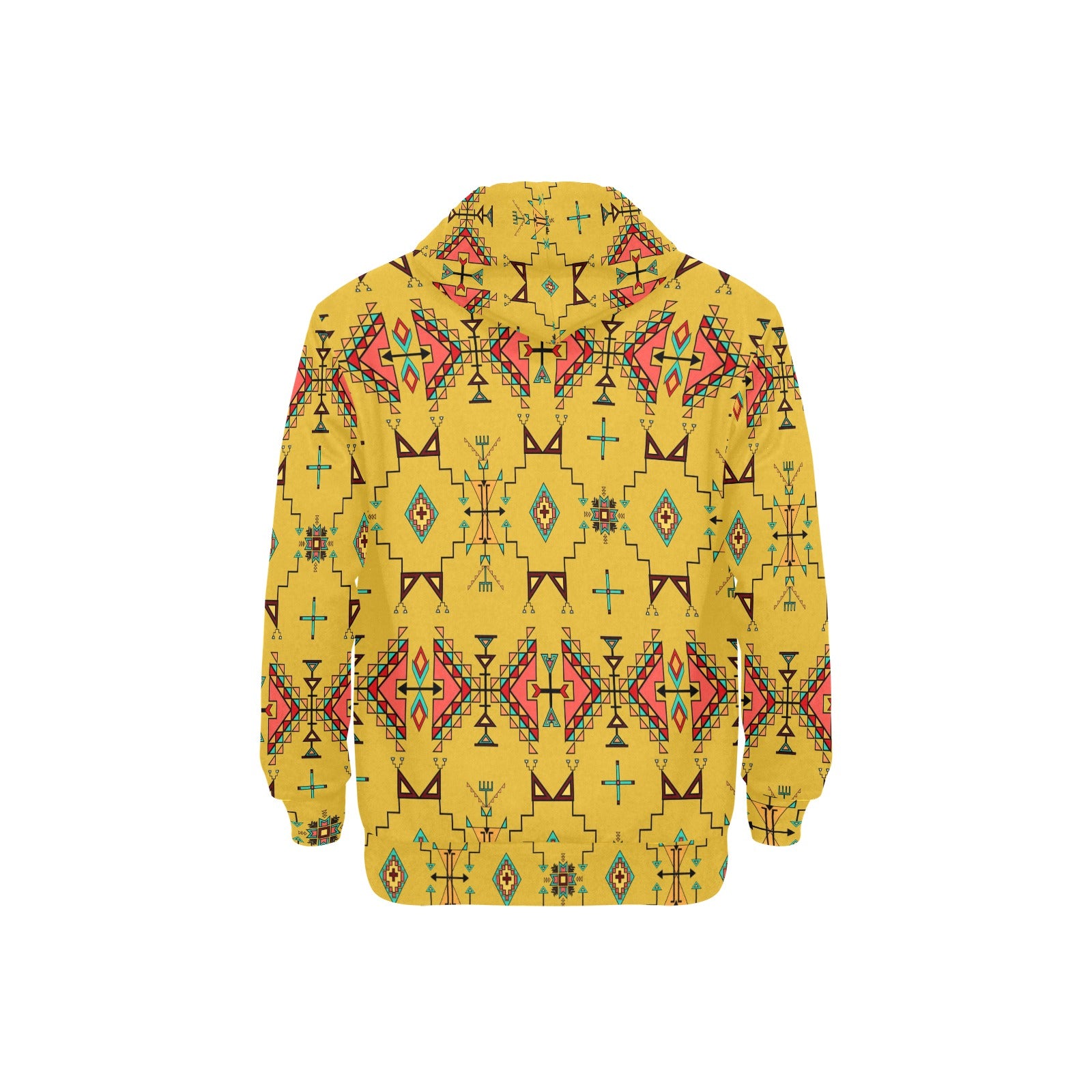 Thunder Flight Yellow Men's Long Sleeve Fleece Hoodie