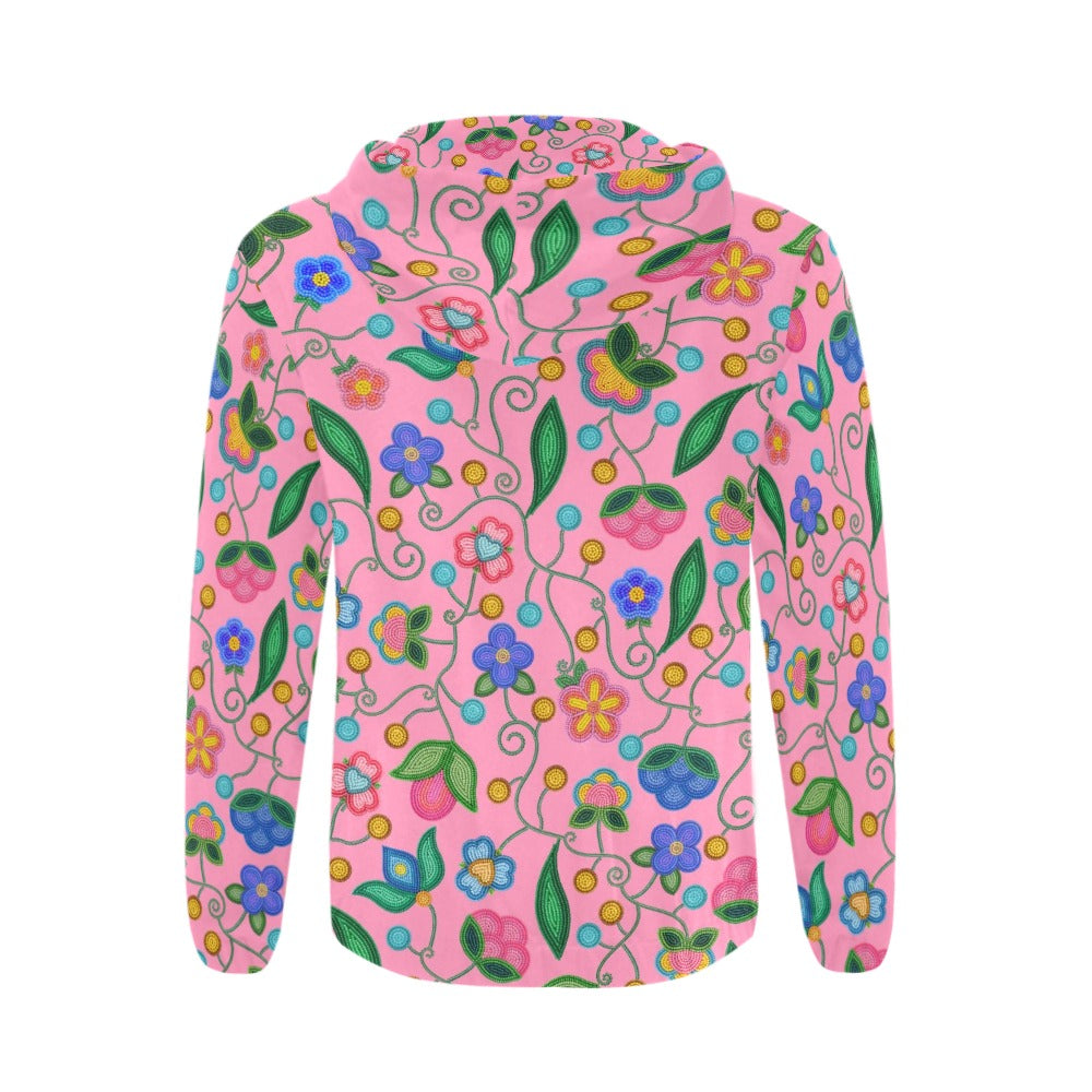 Skyberry Serenade Pink Men's Zipper Hoodie
