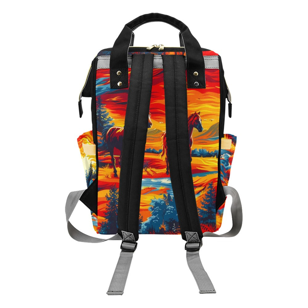 Wild Horses Multi-Function Diaper Backpack/Diaper Bag