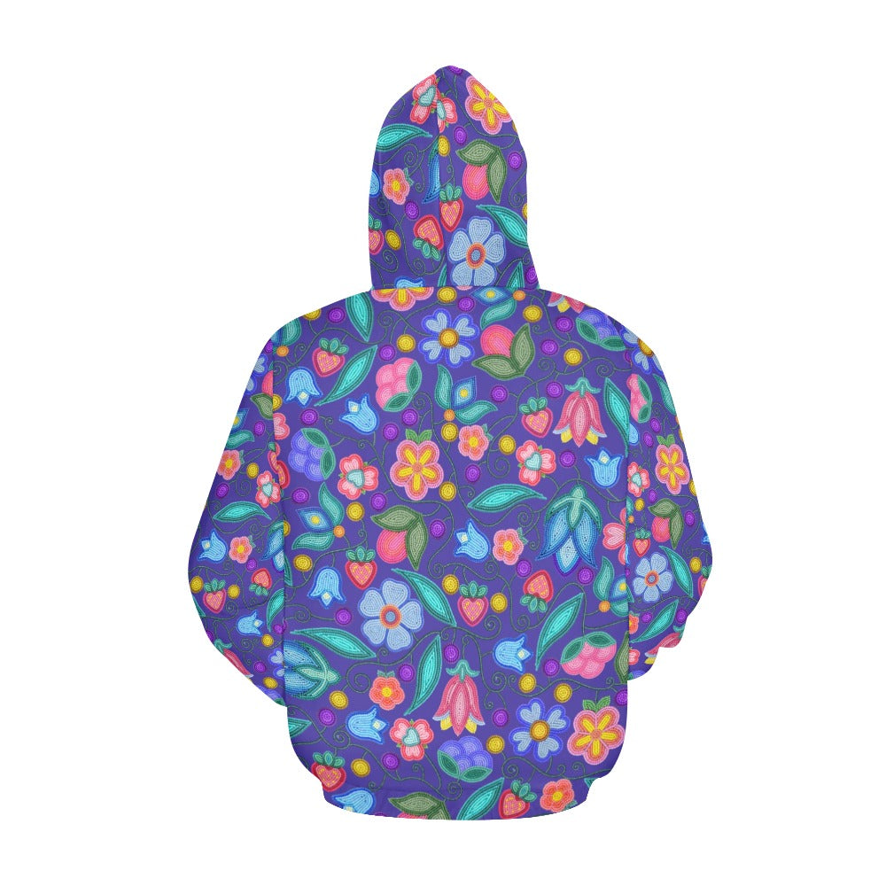 Sweet Offering Indigo All Over Print Hoodie for Women (USA Size)