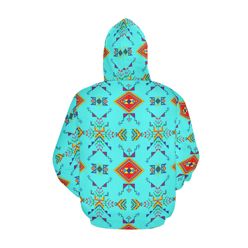 Buffalo Jump Turquoise Hoodie for Men (USA Size)