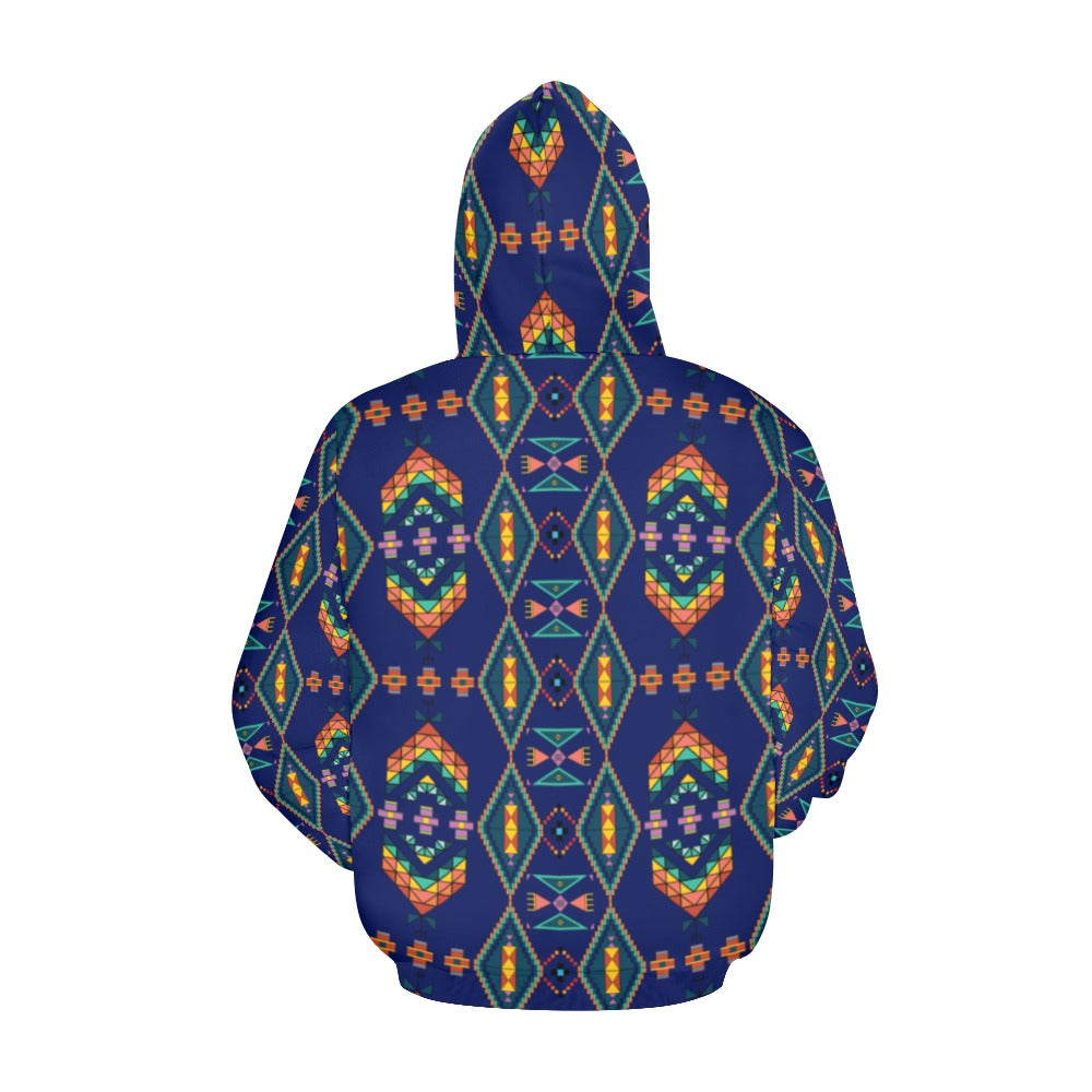 Travois Tipi Blue Hoodie for Women (USA Size)