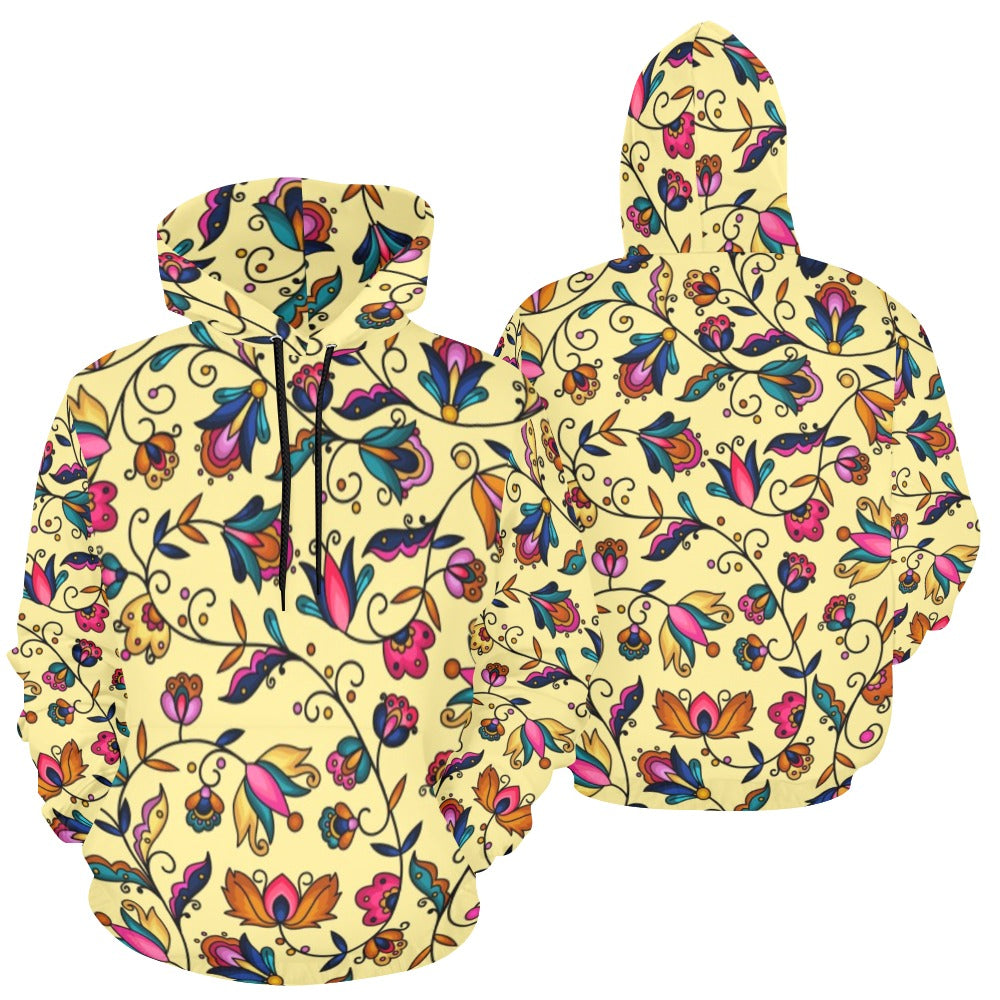 Copper Prairie Petals Yellow Hoodie for Women (USA Size)
