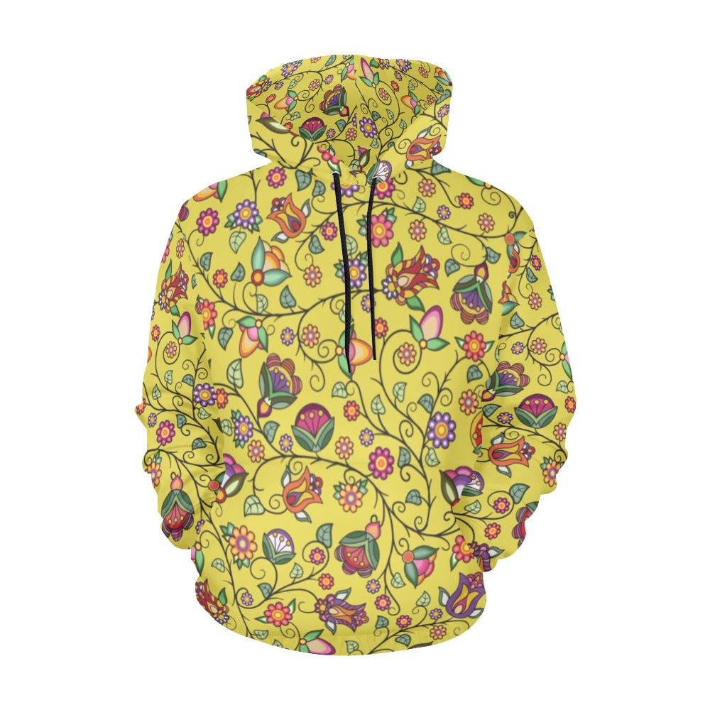 Heartbeat Petals Yellow Hoodie for Men (USA Size)