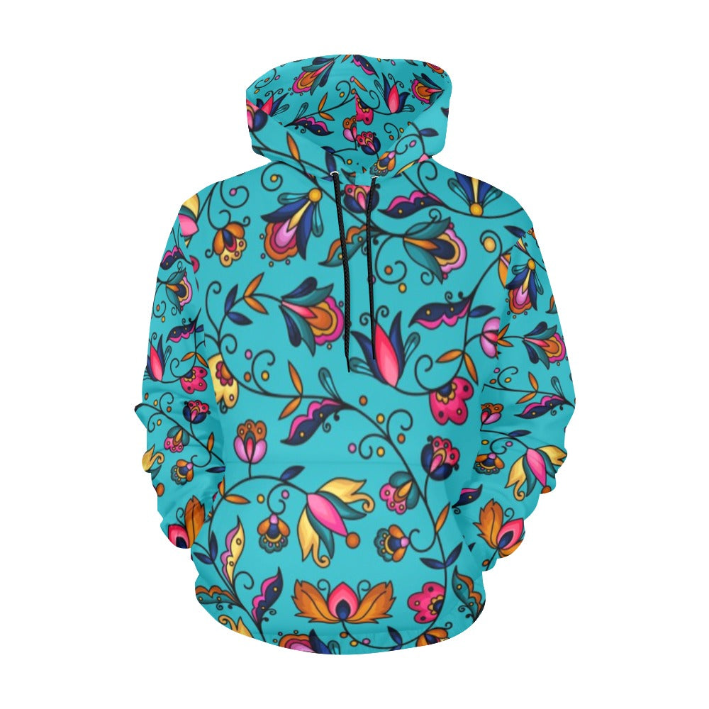 Copper Prairie Petals Turquoise Hoodie for Men (USA Size)