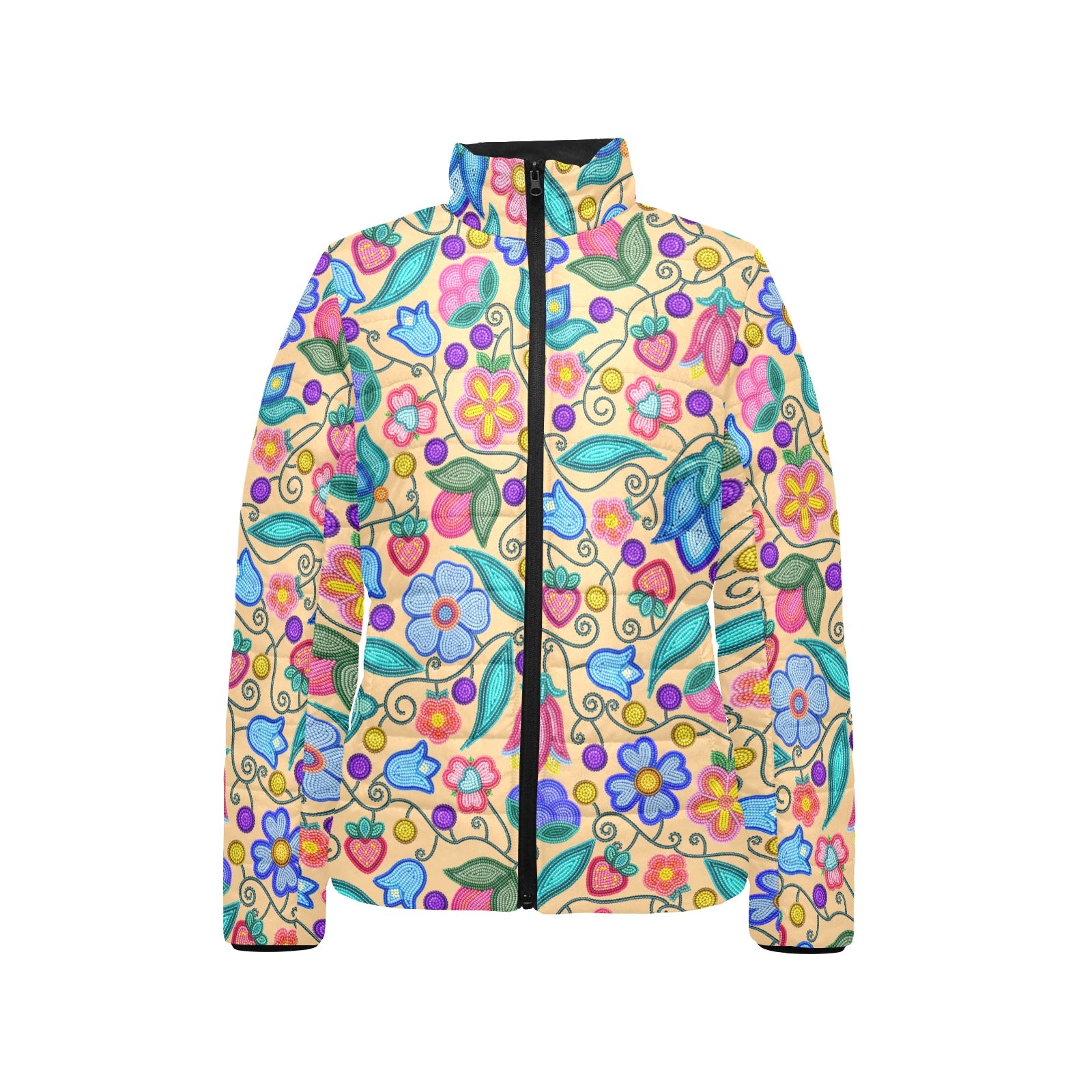 Sweet Offering Cream Women's Stand Collar Padded Jacket